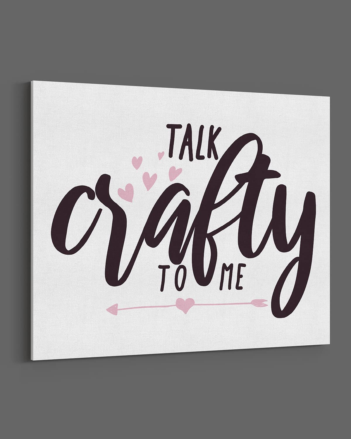 Govivo Talk Crafty To Me - Cute Craft Room Wall Art Decor Print, White Background Canvas Art, Unframed Poster for Home & Office - Perfect for DIY Craft Rooms, Scrapbooking Spaces & Creative Studios