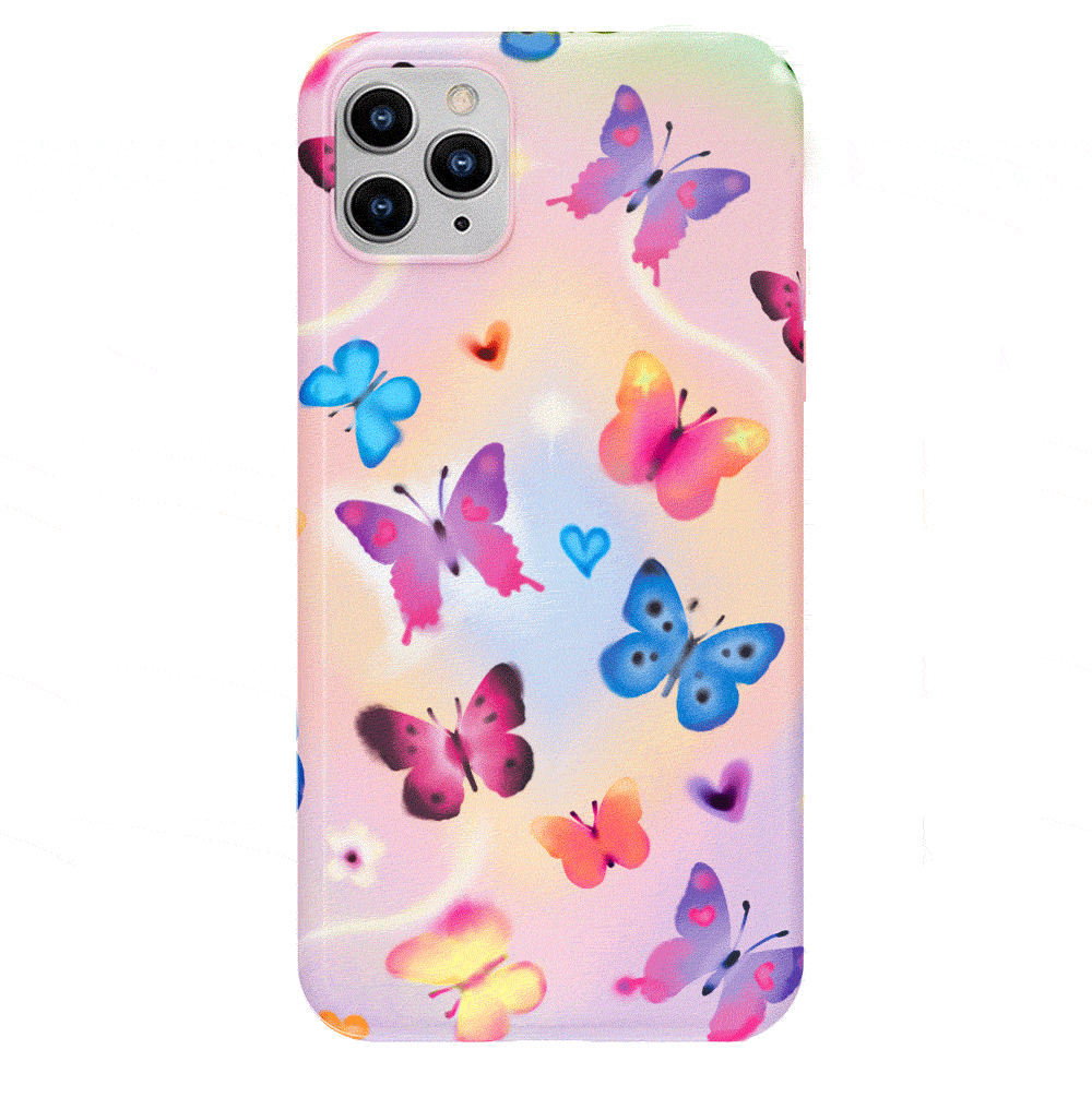 Aura Butterfly iPhone Case - Elegant Floral Design Protective Cover for iPhone 12/13/14/15 Pro Max - Perfect for Everyday Use, Travel & Special Occasions