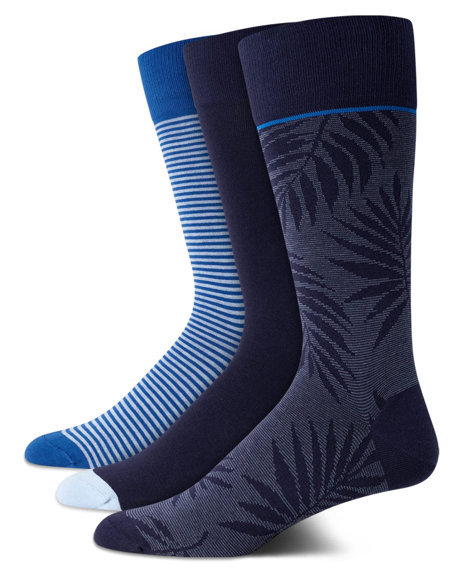 Cole Haan Men's Dress Socks - Premium Cotton Patterned Crew Socks (3 Pack) for Business, Office & Formal Occasions