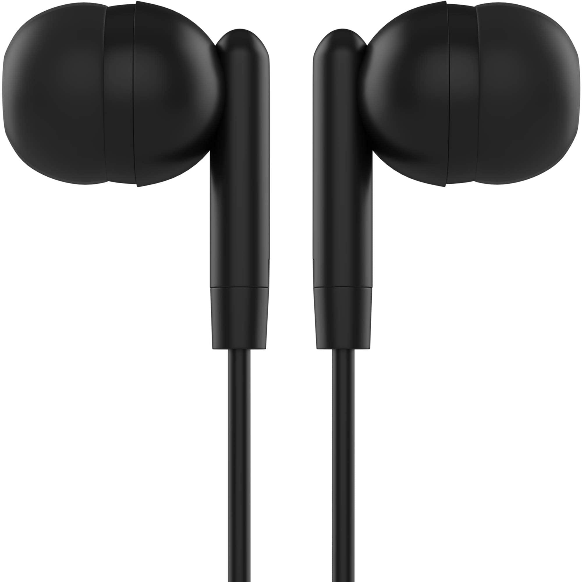 Maeline Bulk 200 Pack Wholesale Earbuds with 3.5mm Headphone Plug - Jet Black - Perfect for Schools, Gyms, Hotels & Events