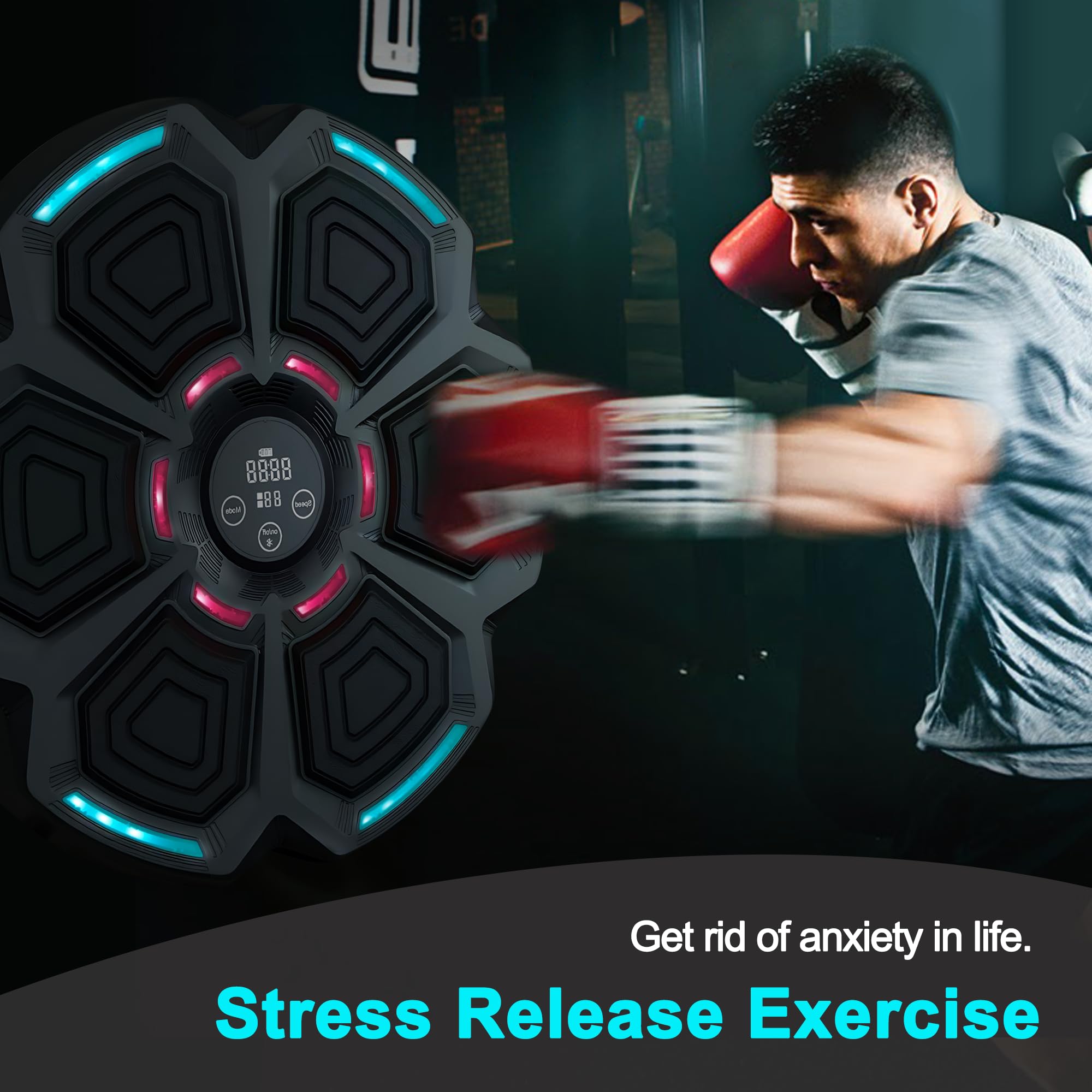 FICTOR Smart Bluetooth Interactive Wall-Mounted Boxing Trainer - Music Boxing Machine for Home Gym, Fitness, Kids & Adults - Perfect for Stress Relief, Cardio Workouts & Family Fun