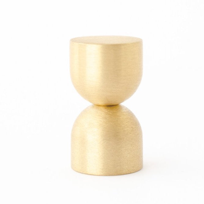 Vintage Unlacquered Brushed Brass Double Cup Cabinet Knob & Wall Hook - Antique Style Hardware for Kitchen Cabinets, Dressers, and Bathroom Decor
