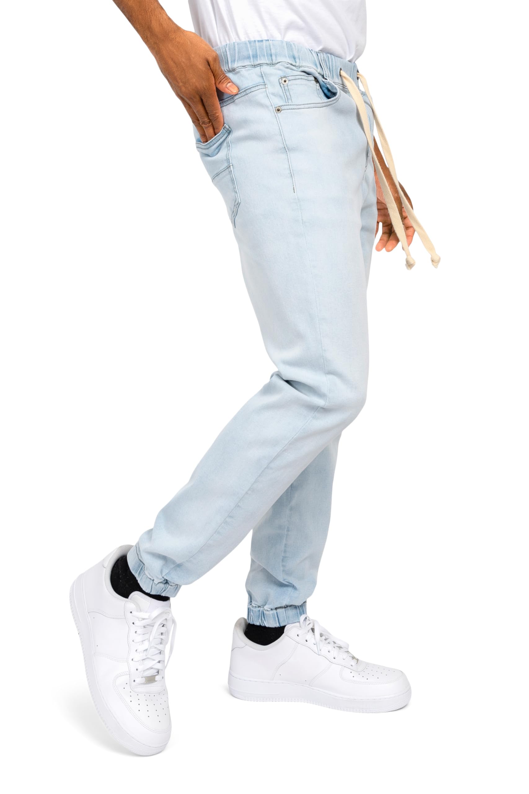 Victorious Men's Drop Crotch Jogger Pants - Stylish Denim Sweatpants for Casual Wear, Street Fashion & Lounge Comfort