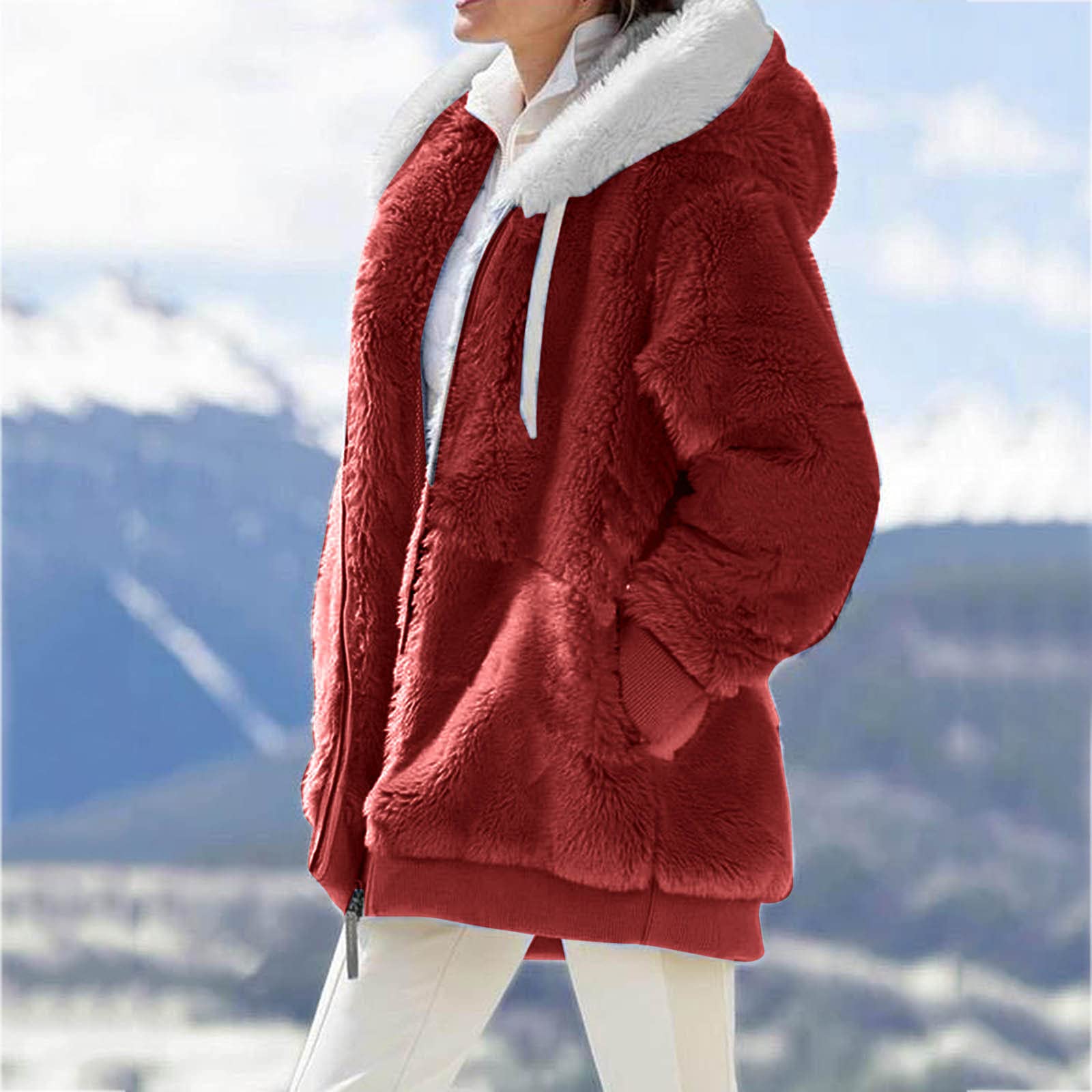 Women's Pink Zip Up Fleece Hoodie - Soft Fall Jacket with Hood for Teen Girls | Aesthetic Streetwear | Affordable Under $5 | Perfect for Casual Outfits, School, and Cozy Layering