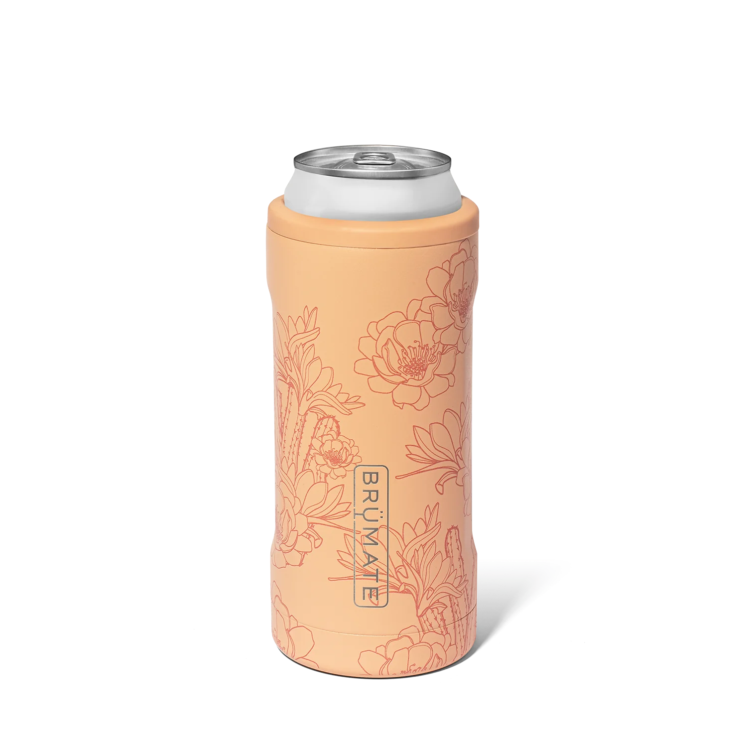 Brumate Hopsulator Slim Insulated Can Cooler with Cactus Flower Design - Perfect for Beer, Soda & Beverages at Parties, BBQs & Outdoor Events
