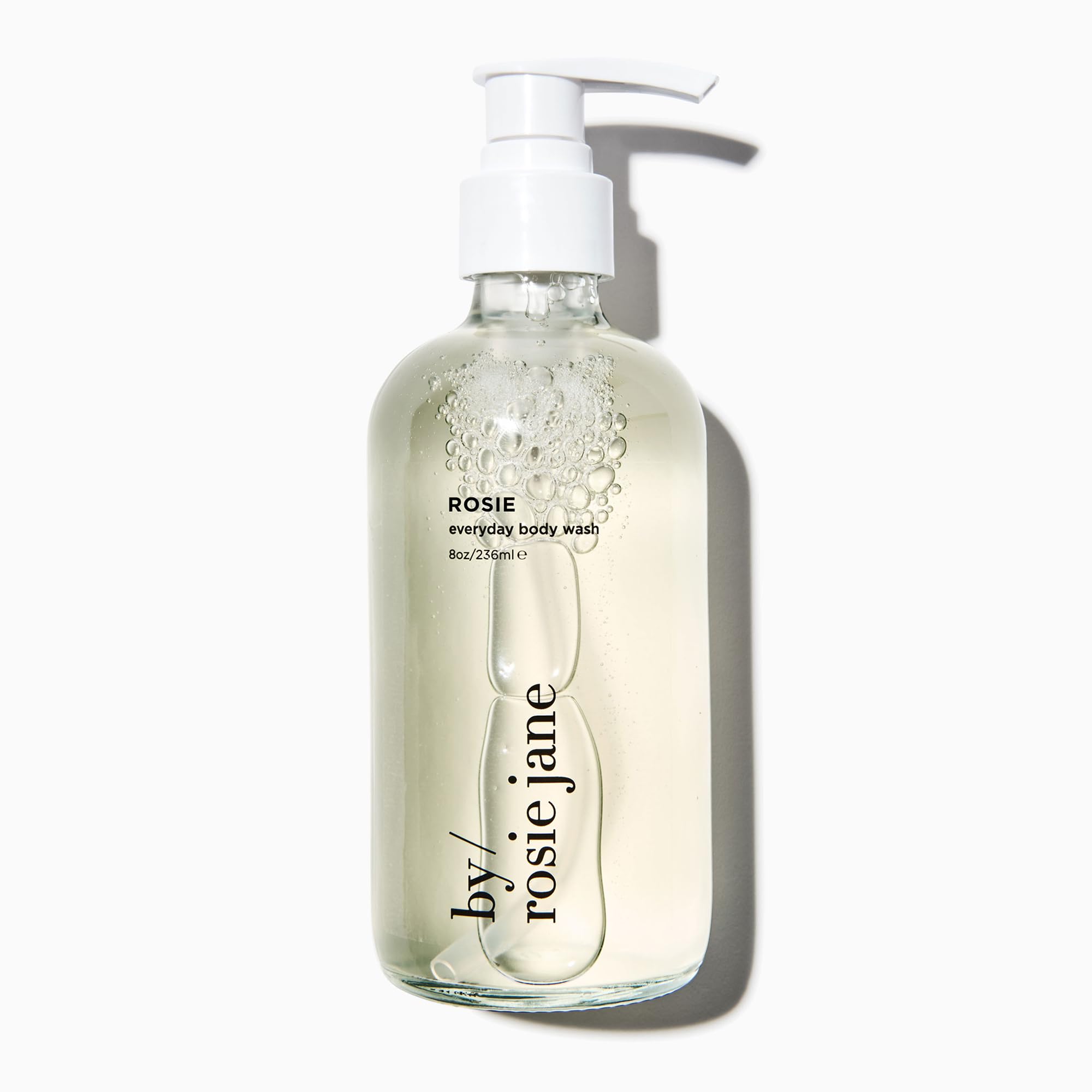 Rosie Jane Hydrating Body Wash with Organic White Tea & Cocoa Extract - Vegan, Non-Toxic Daily Shower Gel for Dry Skin - Repairs Skin Elasticity & Collagen - 8 Fl Oz | Perfect for Morning & Night Shower Routine