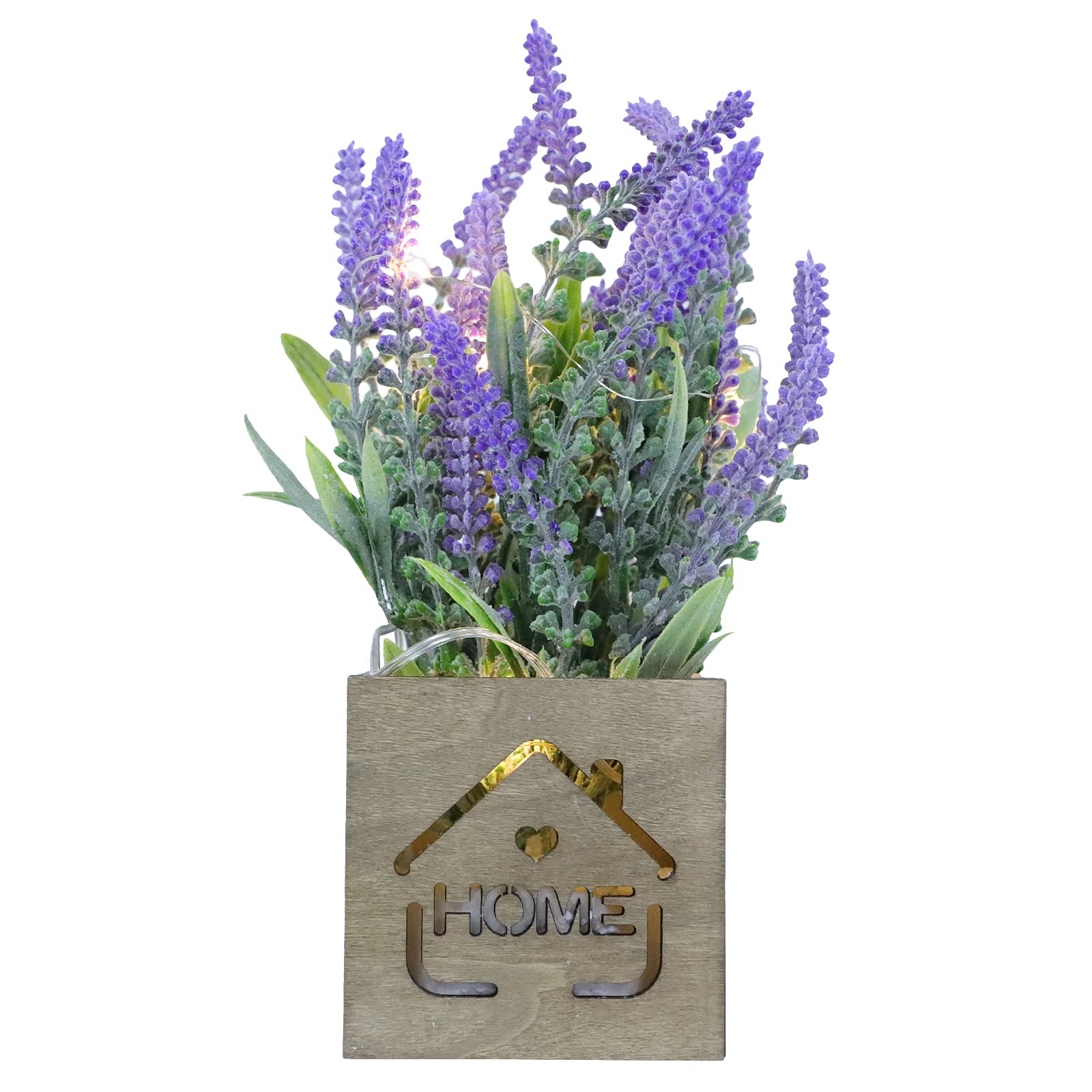 VALICLUD Artificial Lavender Plant with LED Lights - 1PC Faux Hawaiian Floral Centerpiece for Dining Table, Home Decor Indoor Potted Plant with Decorative Pot | Perfect for Living Room, Bedroom, Office & Wedding Decorations
