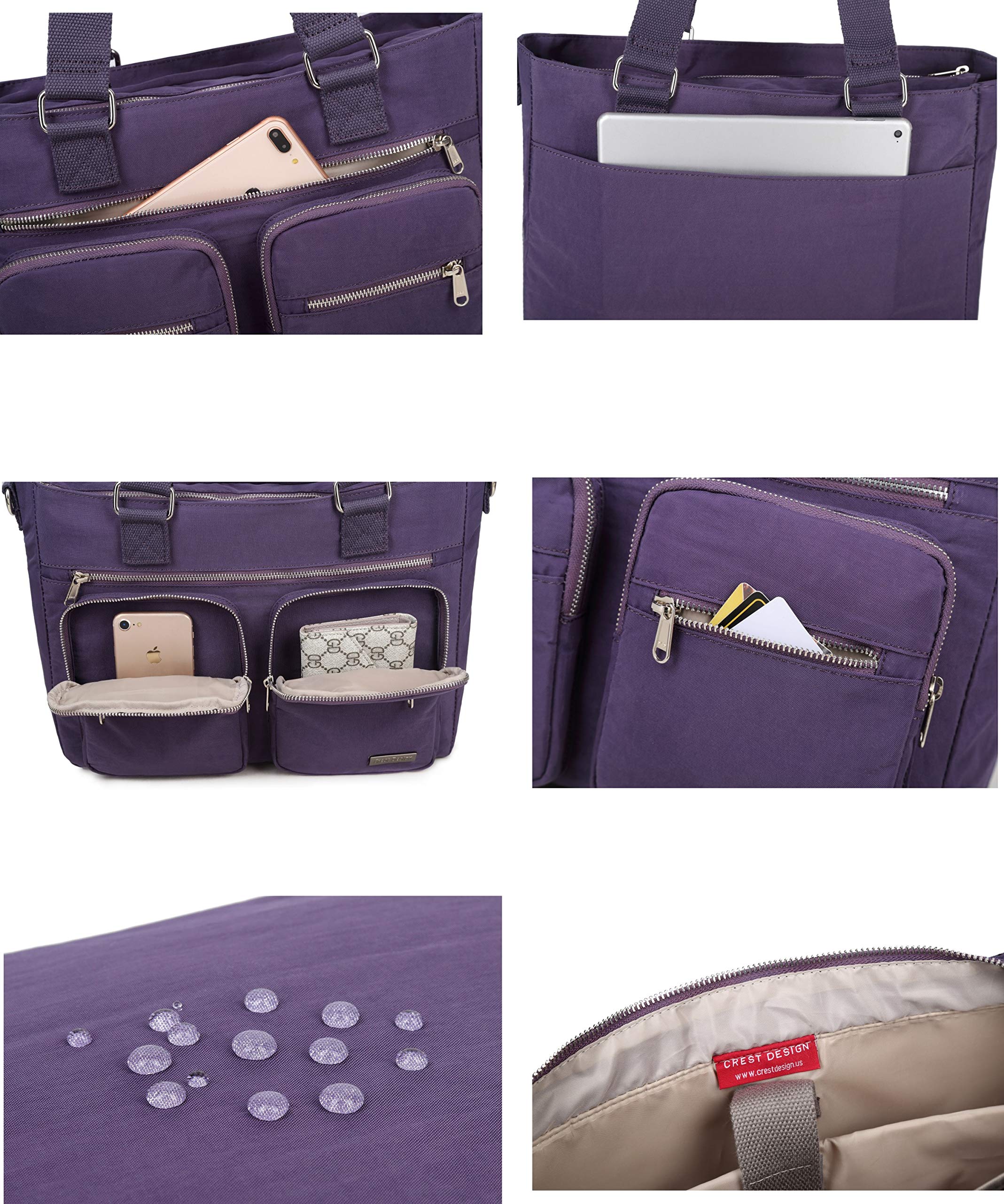 Stylish Nylon Laptop Shoulder Bag for Women - Waterproof Work Tote with Multiple Pockets for Teacher, Nurse, Office & Travel | Perfect Business Purse & Commuter Organizer Bag for Professionals