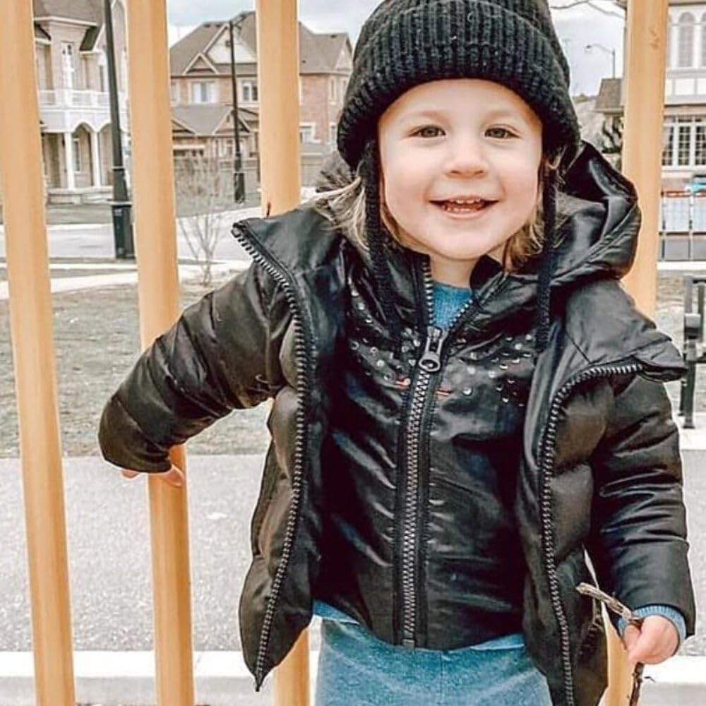 ONE KID The Road Coat Down Jacket - Black - Car Seat Safe Winter Coat for Toddlers | Warm & Safe Outerwear for Car Rides, School & Outdoor Play