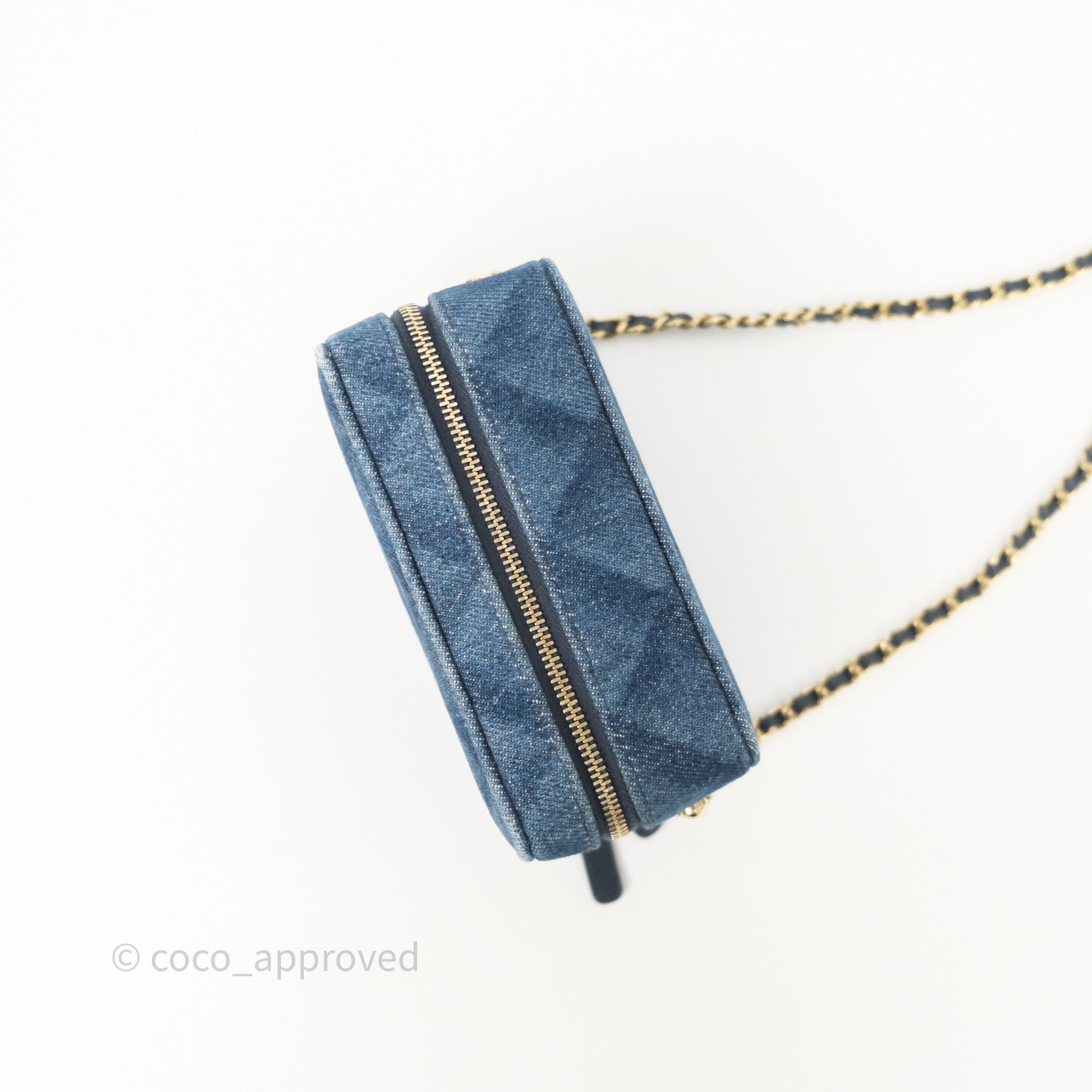 Chanel Quilted Denim Camera Bag with Gold Hardware - Perfect for Everyday Use & Special Occasions