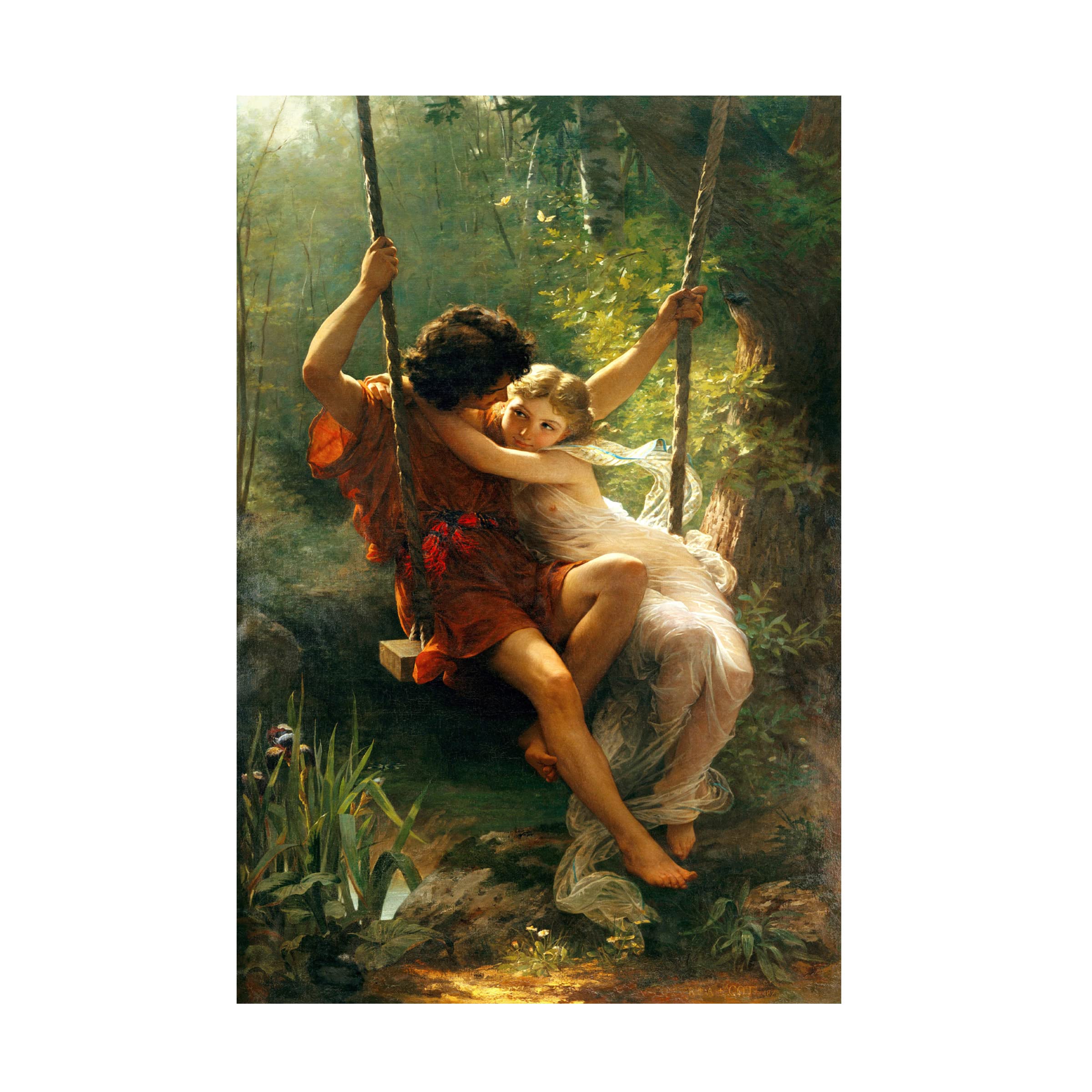 Pierre Auguste Cot 'Springtime Le Printemps' Canvas Wall Art Print - Vintage French Oil Painting Reproduction for Living Room, Bedroom & Office Decor