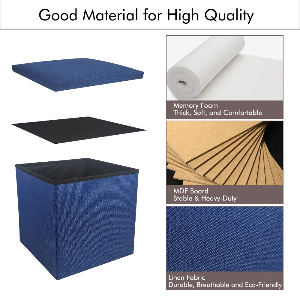 Multi-Purpose Folding Storage Ottoman Cube - 11.8