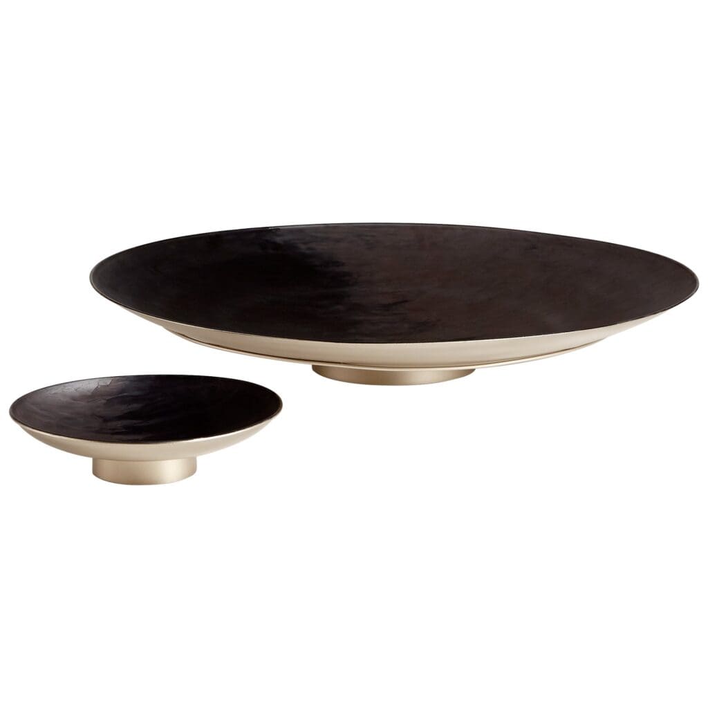 Cyan Design 10691 Dual Tone Plate - Matte Black Pearl Finish, Medium Size for Elegant Dining & Home Decor