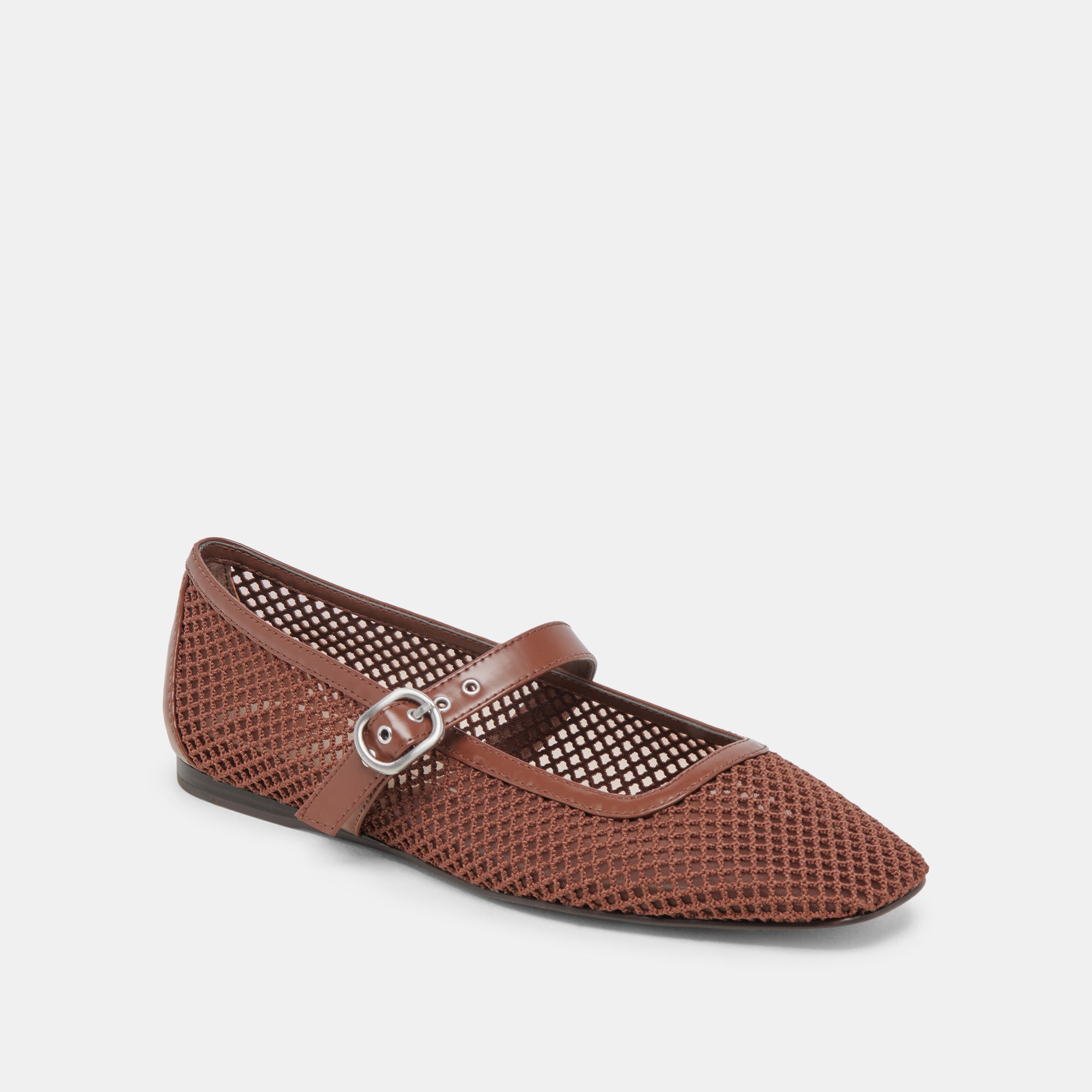RODNI Women's Comfortable Mesh Ballet Flats - Breathable Woven Toffee Color Slip-On Shoes for Casual Wear, Work & Travel