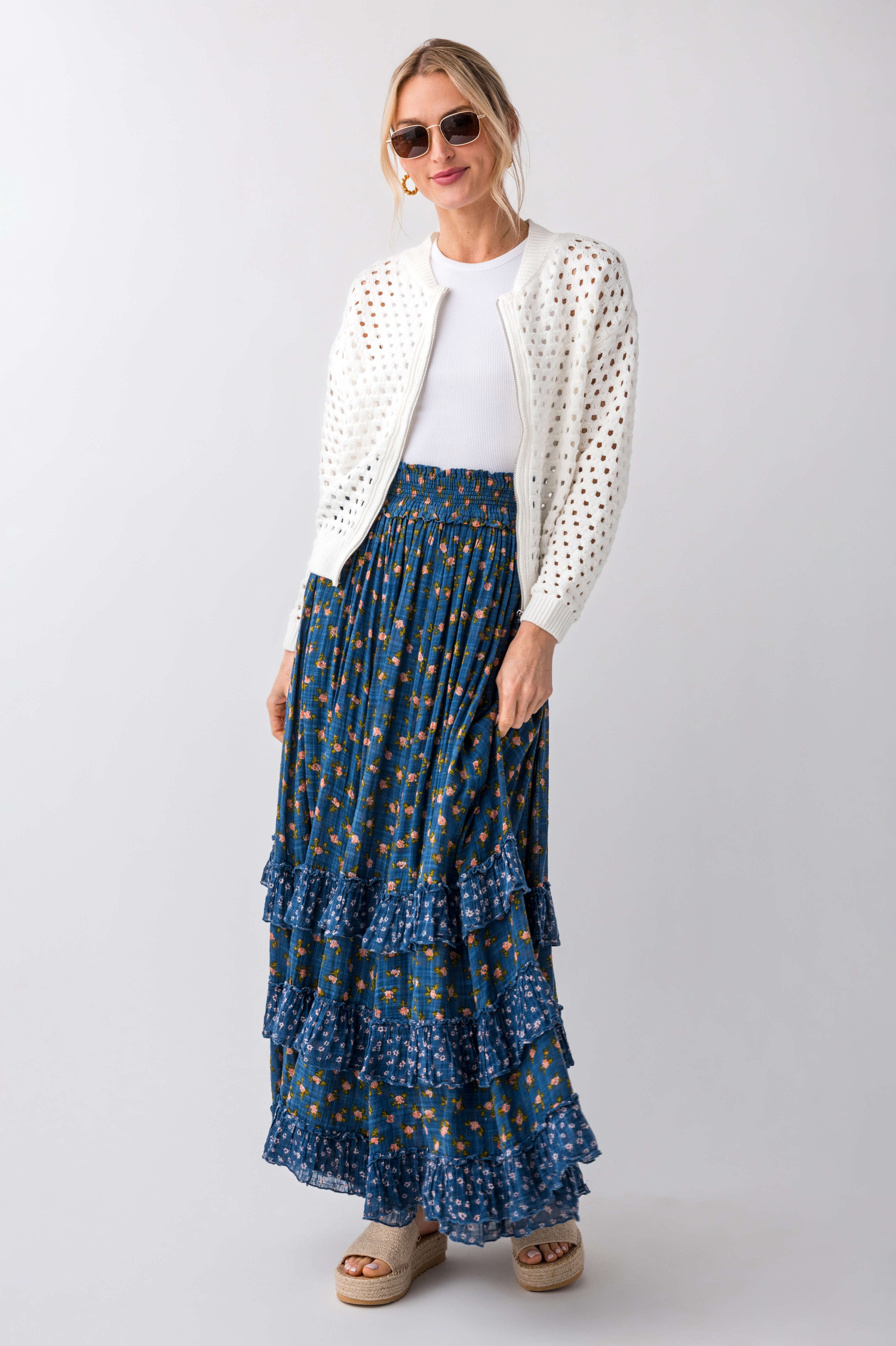 Free People Brynn Printed Maxi Skirt - Boho Floral Long Skirt for Women | Perfect for Beach Vacations, Music Festivals & Summer Outfits