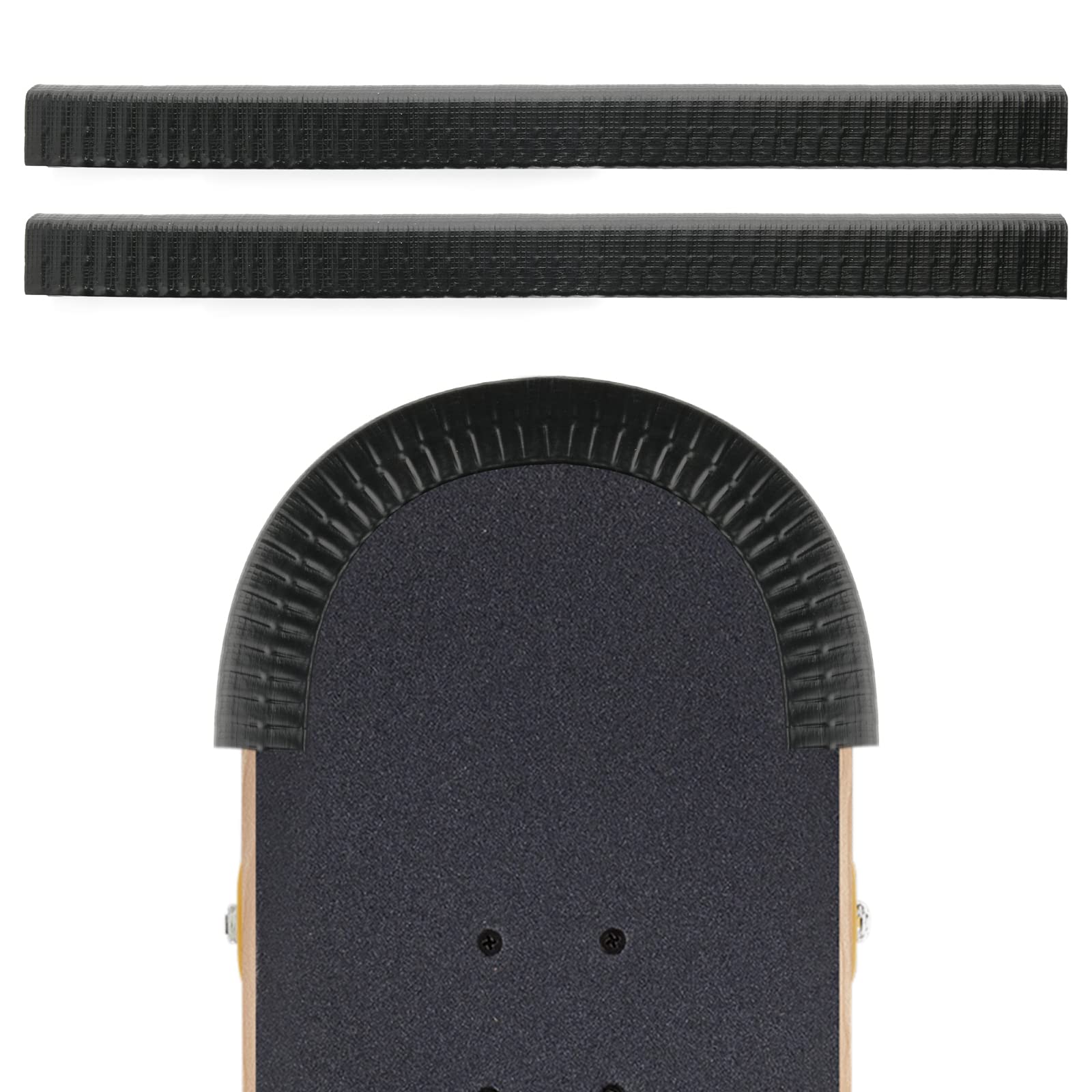 2 Pcs Skateboard Deck Guard Protectors - Shock Absorbing Rubber Edge Covers for Standard Skateboards, Longboards & Mini Cruisers | Thickened Nose & Tail Protection | Perfect for Street Skating, Tricks & Board Preservation