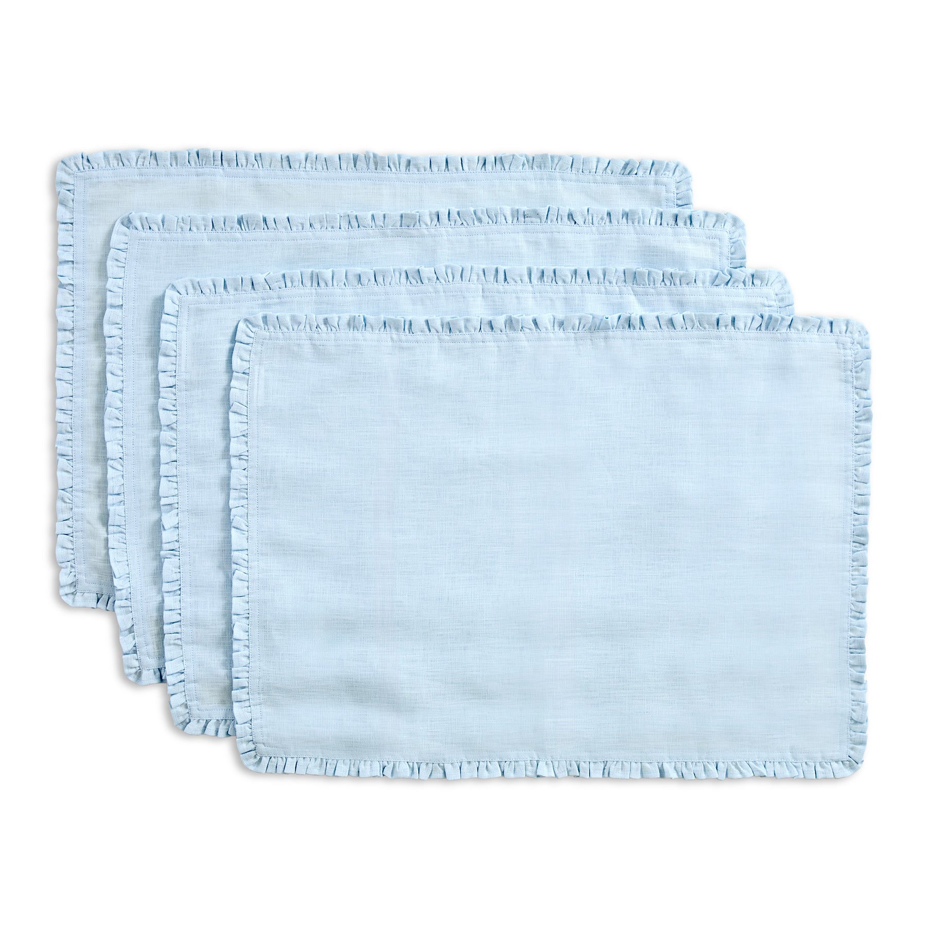 Juliette Ruffle Placemats Set of 4 - Elegant Table Decor for Dining Room, Kitchen, and Party Settings