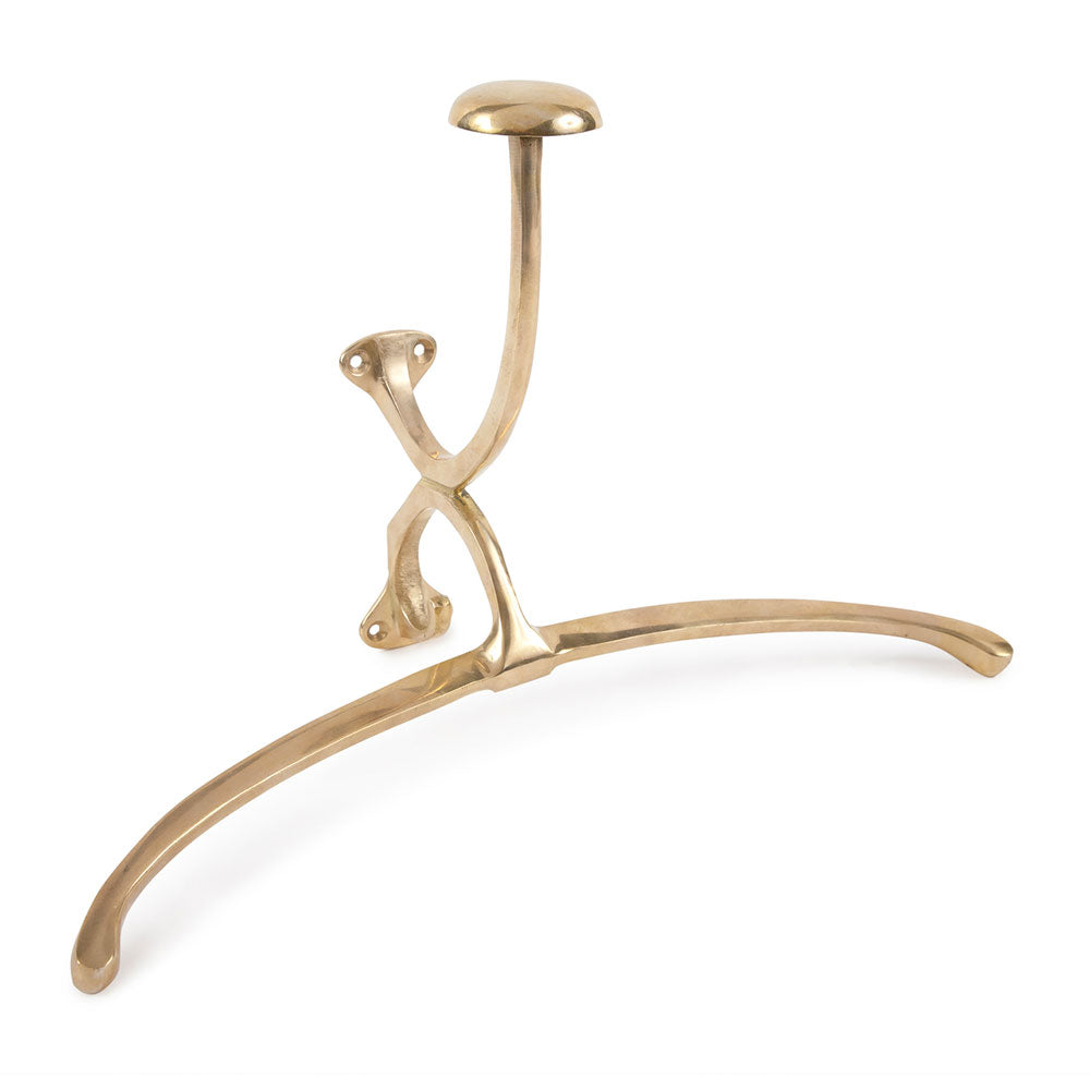 Stylish Brass Valet Hook - Heavy Duty Wall Mounted Coat & Hat Hanger for Entryway, Bedroom & Closet Organization - Perfect for Home, Office & Hotel Decor