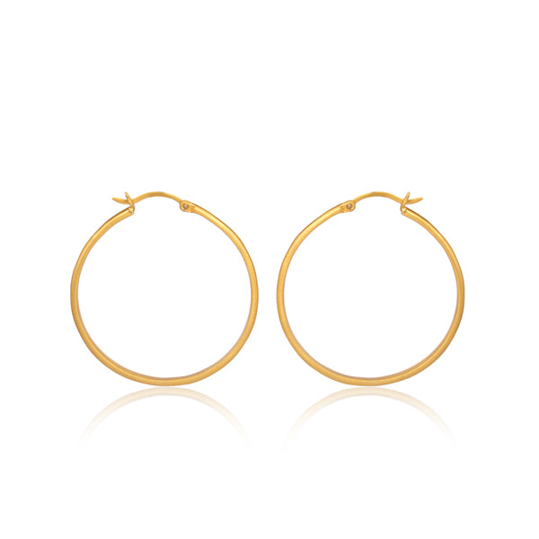 Matte Hoop Earrings for Women - Minimalist Gold & Silver Plated Hoops - Lightweight Hypoallergenic Jewelry for Everyday Wear, Office, and Date Night
