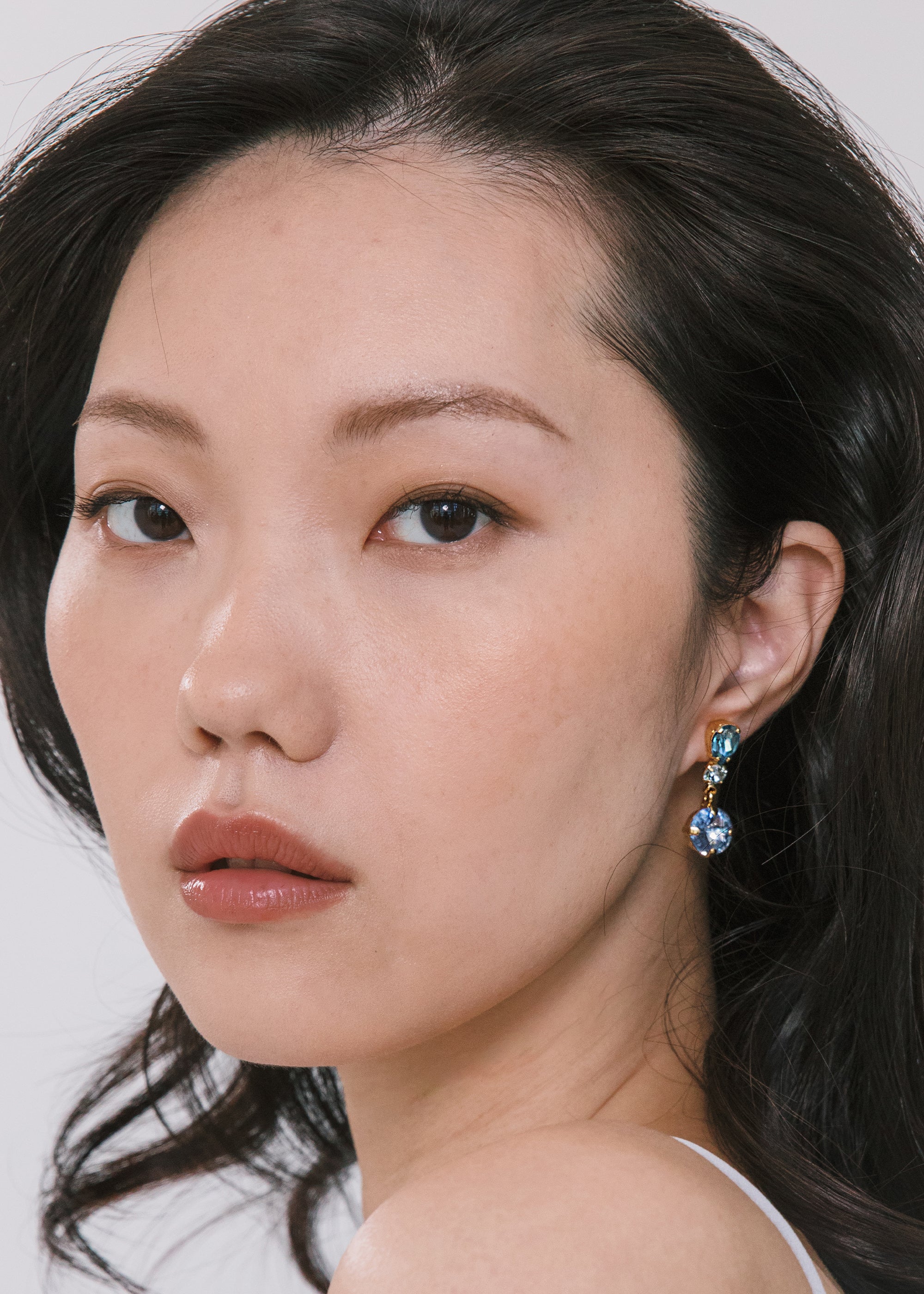 Trystan Elegant Dangle Earrings for Women - Sky Blue Crystal Drop Earrings for Party, Wedding & Evening Wear