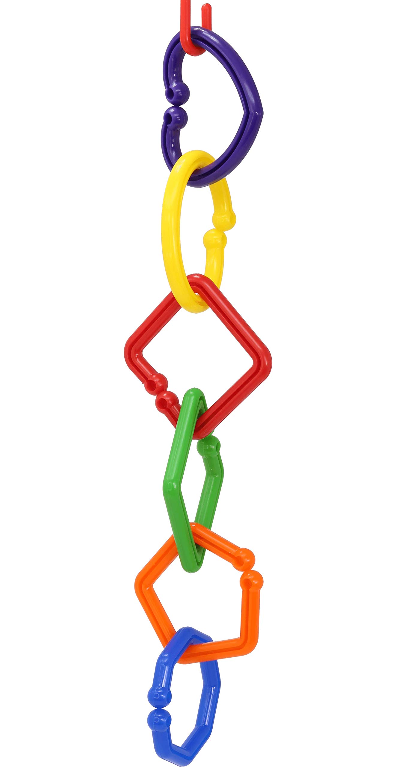 00902 Geo Chain Bird Toy - Durable Plastic Cage Accessory for Cockatiels, Conures & Parakeets - Perfect for Climbing, Chewing & Playtime in Bird Cages