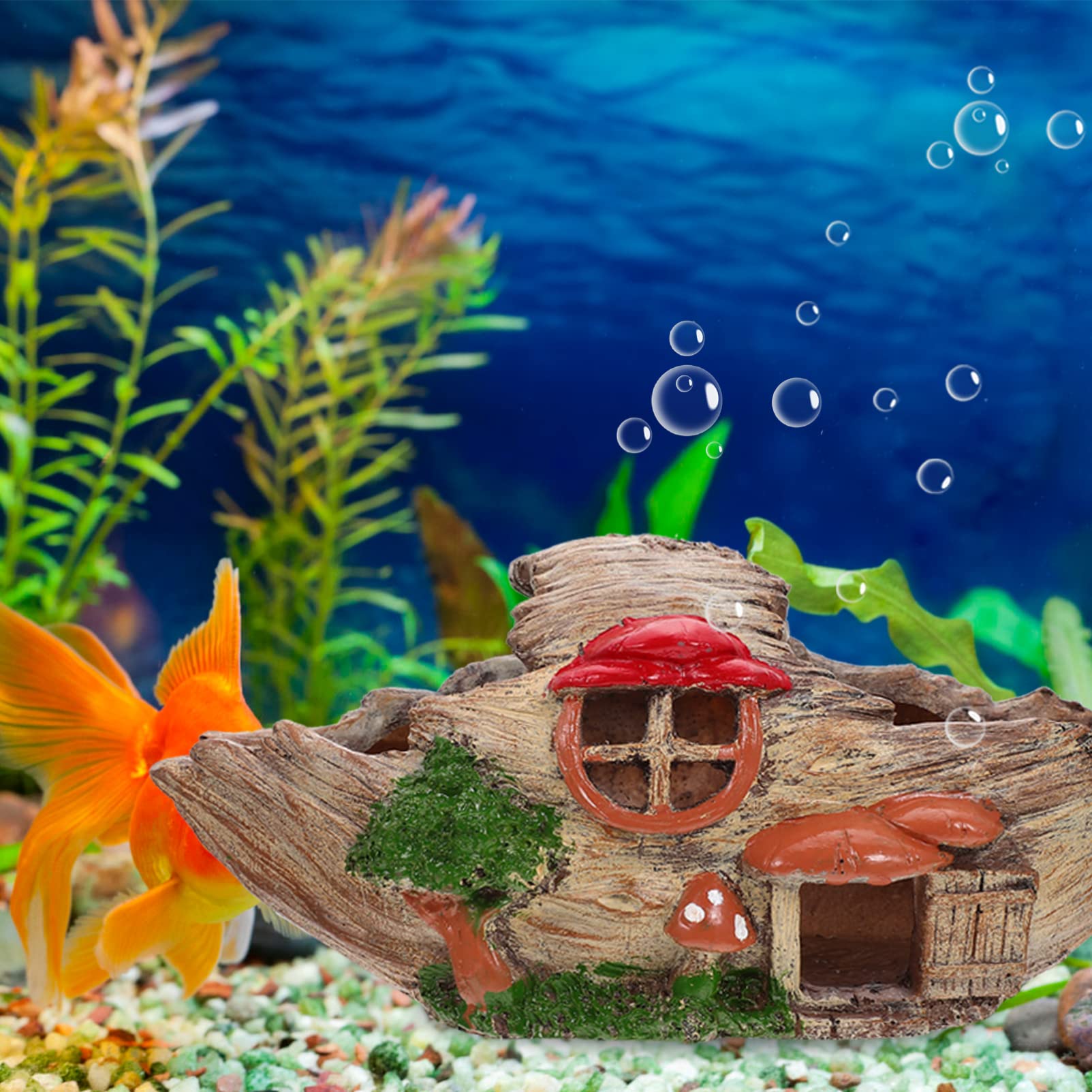 Balacoo Aquarium Boat Decor - Fish Tank Landscaping, Shrimp Breeding & Hiding House Shelter for Freshwater Tanks | Perfect for Aquascaping, Shrimp Colonies & Fish Habitat Enrichment