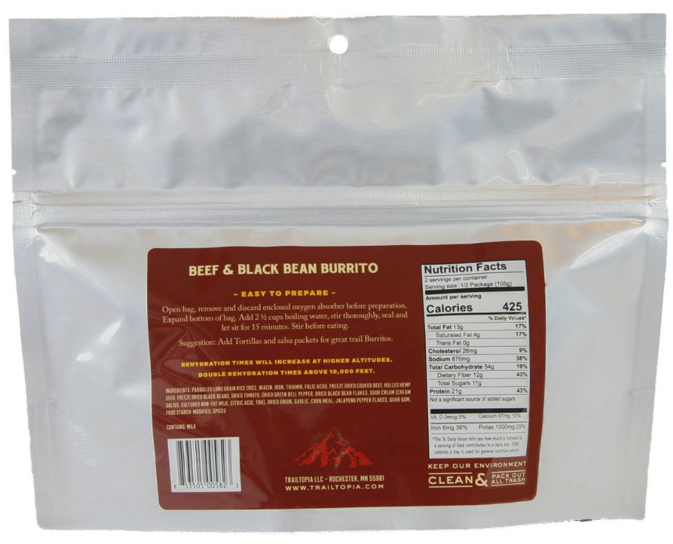 Delicious Beef and Black Bean Burrito - High Protein, Authentic Mexican Flavor - Perfect for Quick Lunches, Meal Prep & On-the-Go Snacks