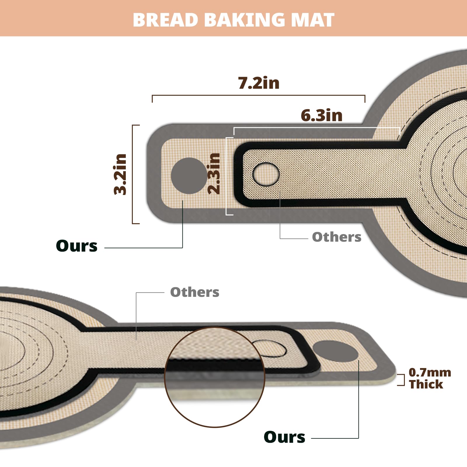 Non-Stick Silicone Bread Sling for Dutch Oven - 2 Pack Reusable Baking Mat with Long Handles for Easy Sourdough Bread Transfer (BM02) - Perfect for Artisan Bread Making & Home Baking