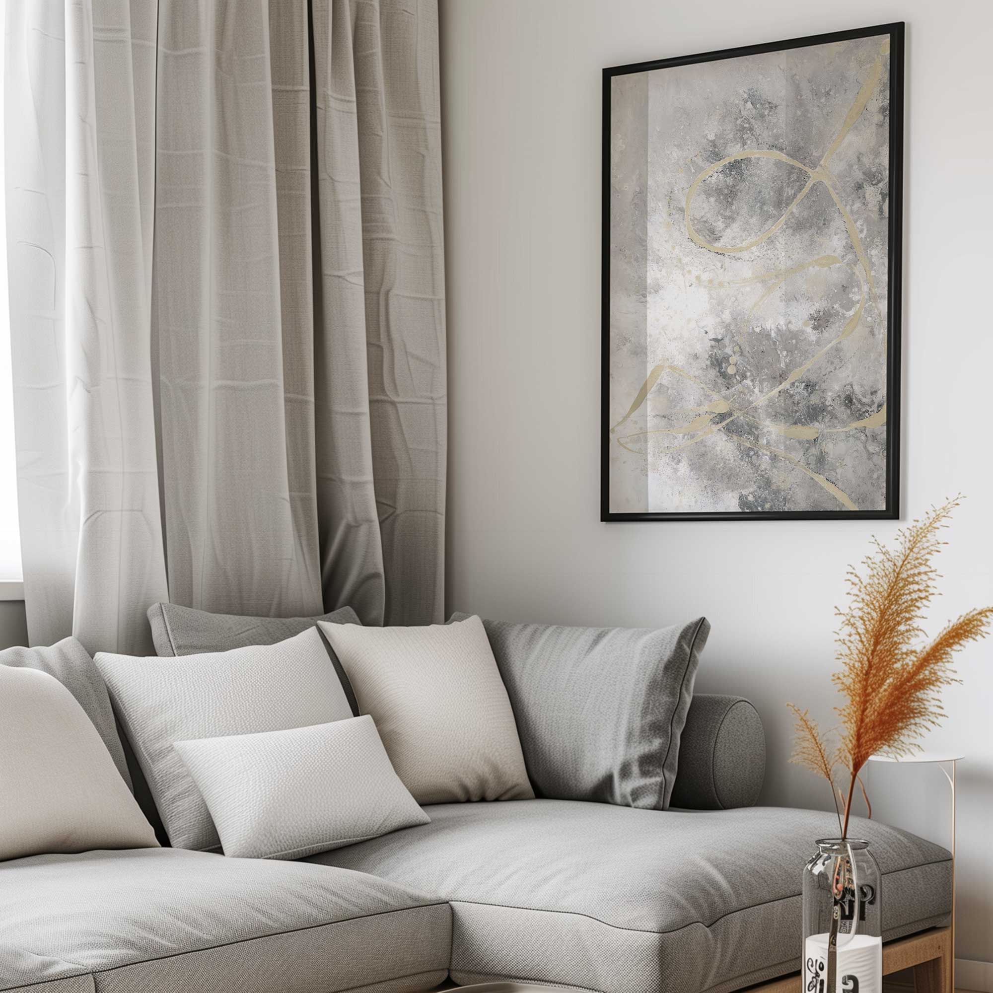Gilded Whispers v3 Print - Premium Wall Art Decor for Living Room, Bedroom & Office | Elegant Home Decor Painting for Modern Interiors