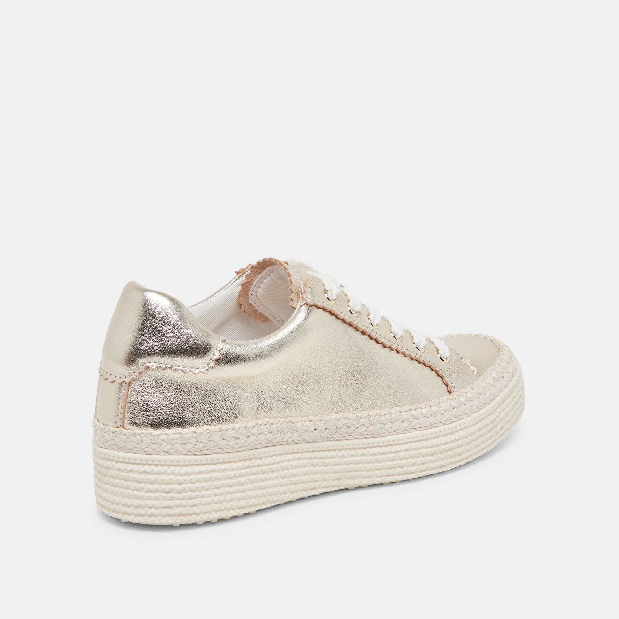 LENNIX Light Gold Metallic Leather Sneakers - Stylish & Comfortable Women's Shoes for Casual Wear, Running & Gym Workouts