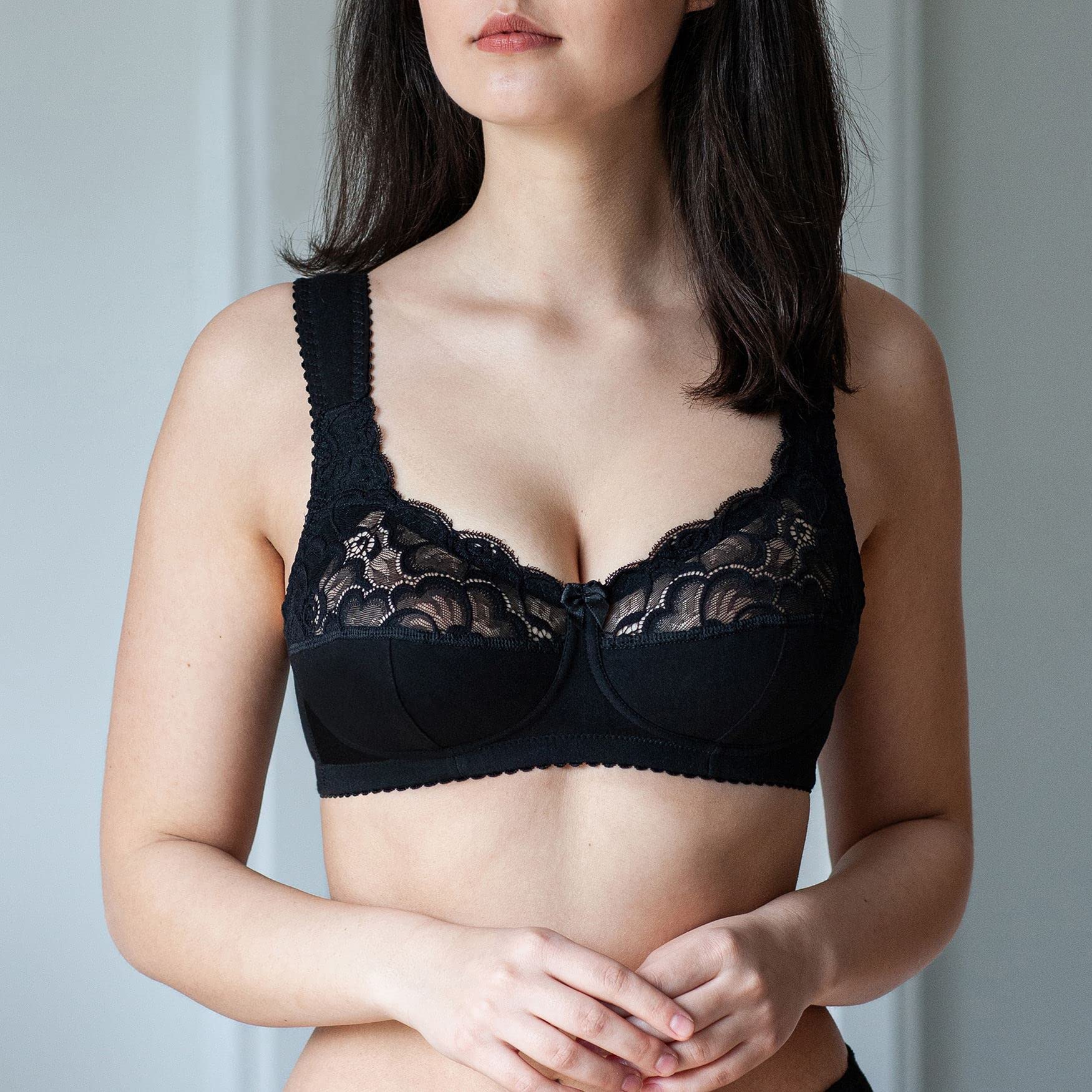 Frugue Women's Wireless Comfort Sleep Bra - Soft Cotton Support for Sleeping, Yoga & Lounge Wear - Plus Size & Maternity Friendly