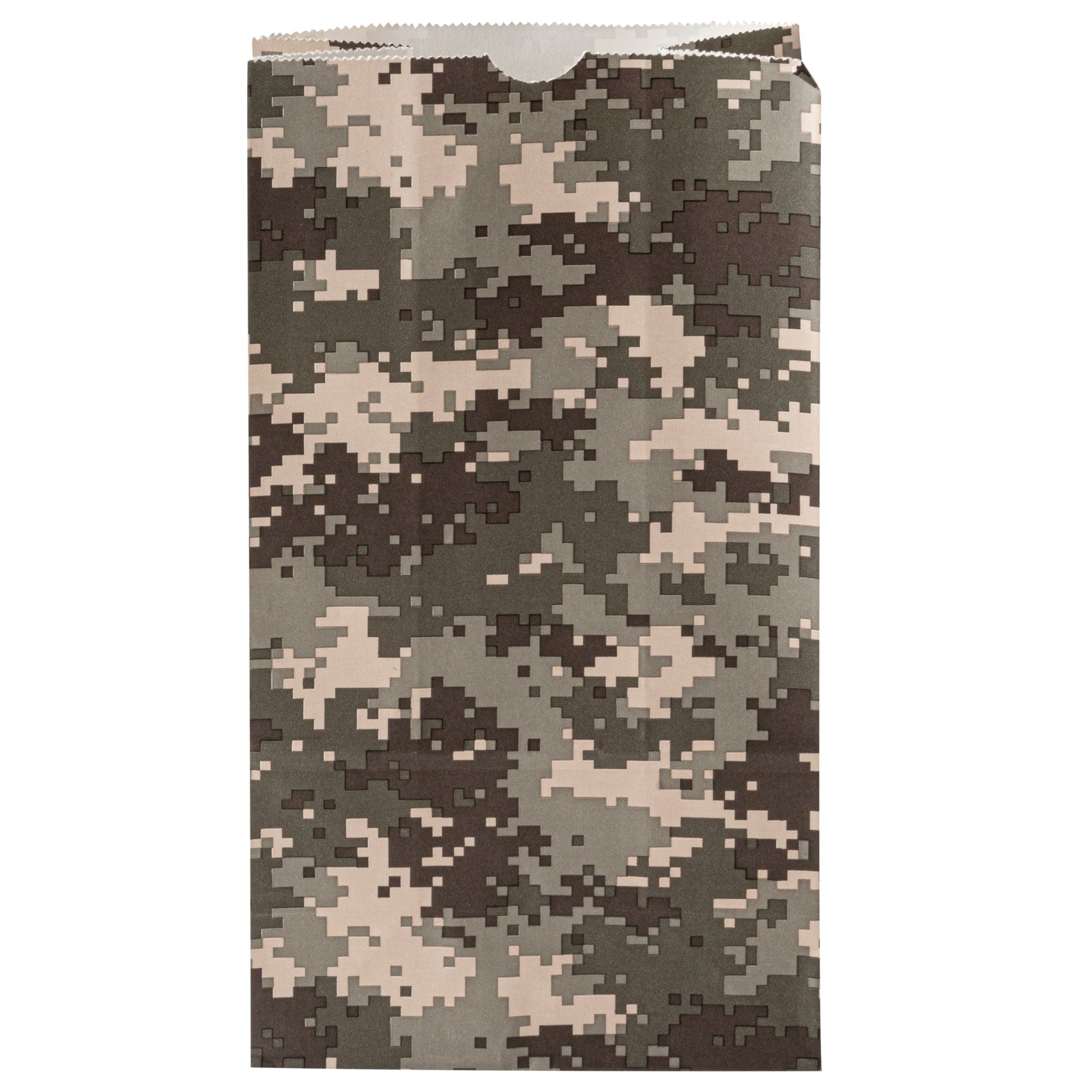 Camouflage Paper Bags 6lb Capacity - 6x3.5x10.75 Inches - Pack of 100 - Perfect for Hunting Gear Storage, Grocery Shopping & Party Favors