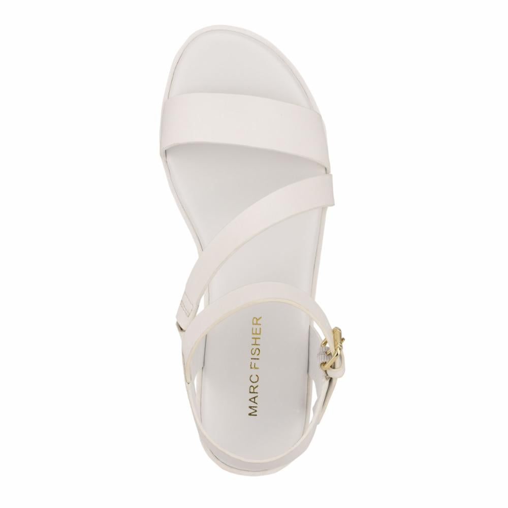 Marc Fisher Women's Grandie White M Leather Sneakers - Comfortable Casual Walking Shoes for Women | Perfect for Work, Travel & Everyday Wear