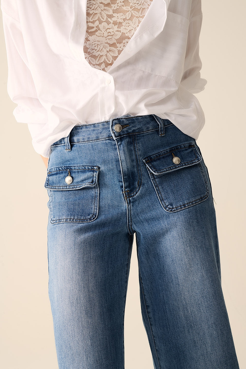 Straight Leg Jeans with Front and Back Pockets - Perfect for Casual Wear, Office & Everyday Outfits