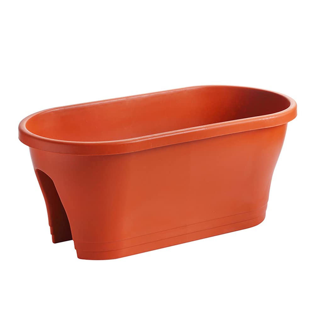 DOITOOL Plastic Flower Window Box - Outdoor & Indoor Planters for Vegetables, Herbs, Flowers - Durable Garden Decor for Windowsill, Patio, Porch, Fence (Set of 3) - Perfect for Home Gardening, Urban Farming, and Balcony Decor