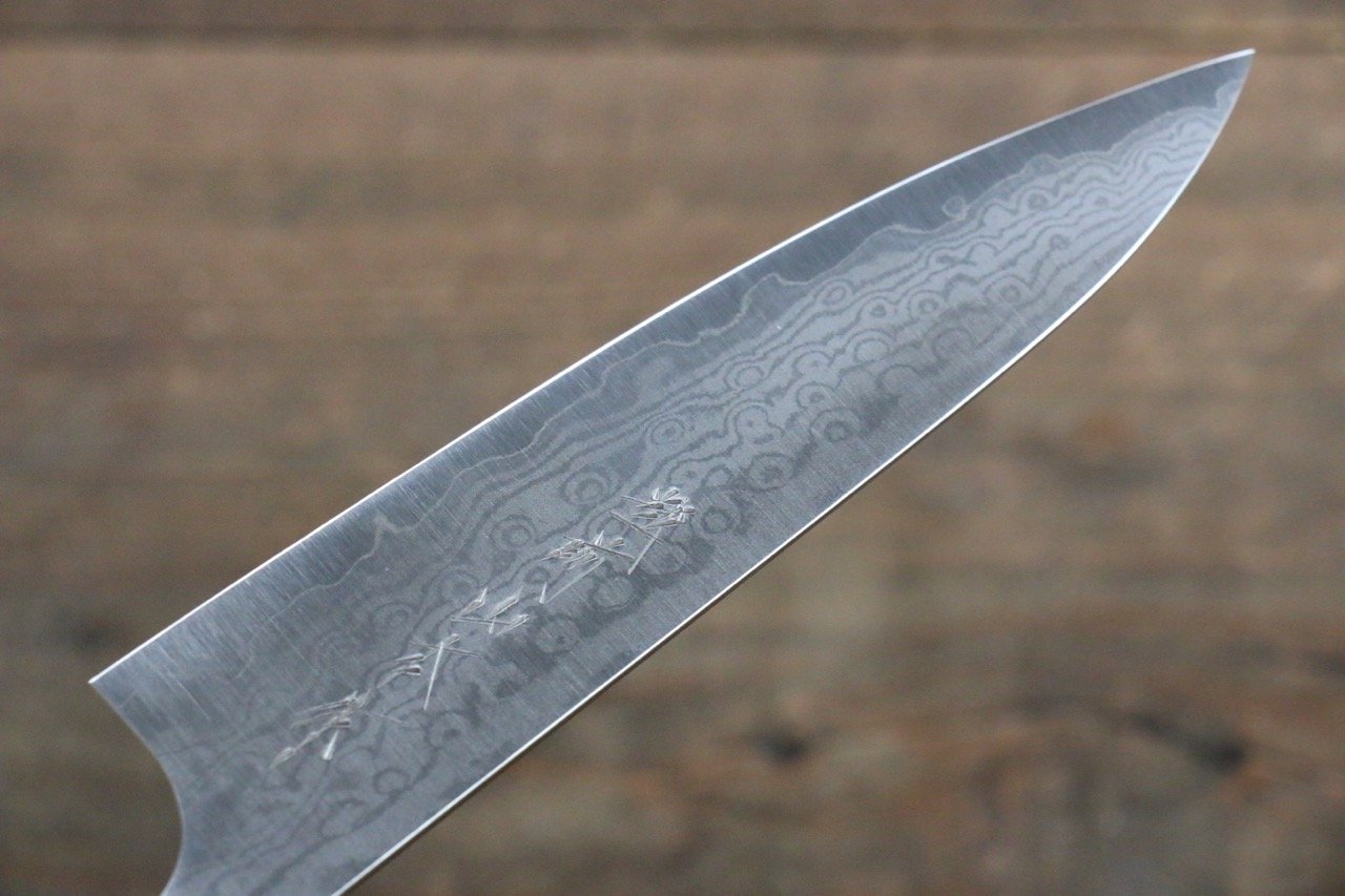 VG10 Damascus Petty Utility Knife 130mm - Japanese Kitchen Knife with Shitan Handle - Perfect for Slicing, Peeling & Precision Cutting - Ideal for Chefs & Home Cooks