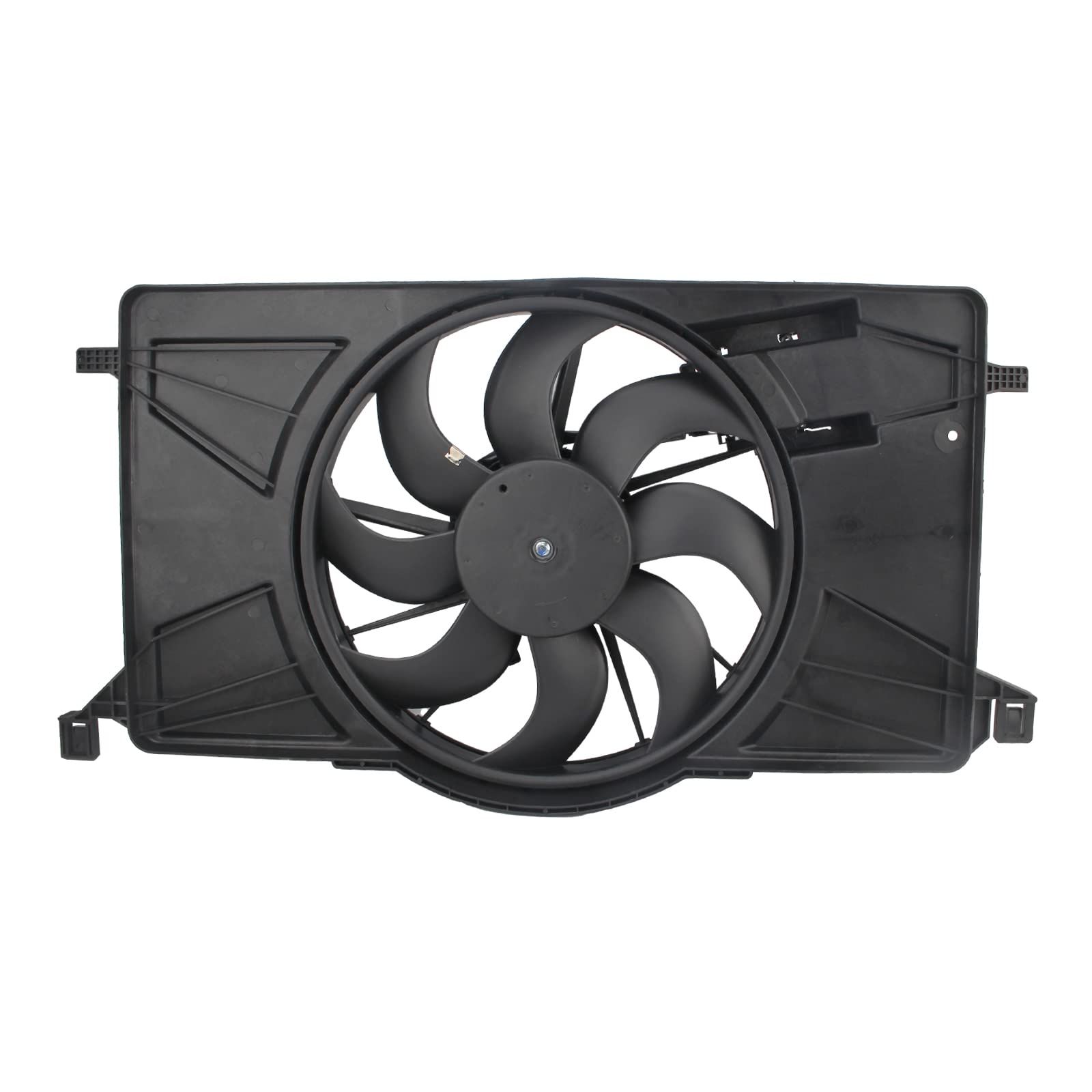 AUTOKAY Engine Cooling Fan Assembly with Module - Replacement for Ford Focus 2012-2018, Fits CV6Z 8C607 & FO3115189 - Radiator & Condenser Cooling Fan for Improved Engine Performance & Temperature Control
