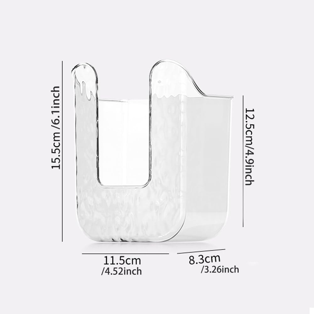 2-Pack Acrylic Wall-Mounted Wipes Dispenser Box - Self-Adhesive Tissue Holder for Kitchen, Bathroom, Bedroom & Toilet - Flushable Wipe Storage Container for Home Organization & Cleaning Convenience