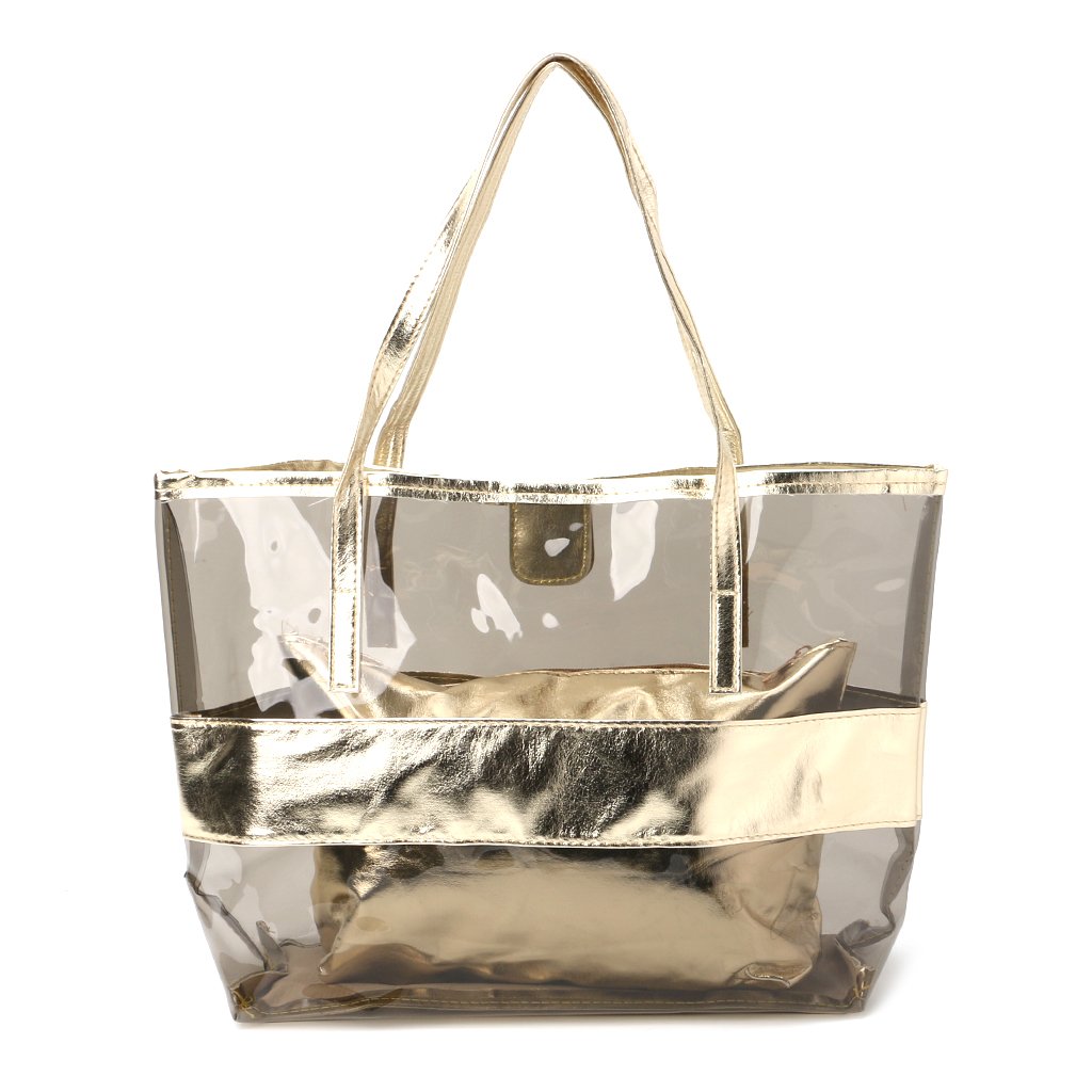 Clear Jelly Tote Bag for Women - Transparent Beach Shoulder Handbag - Perfect for Shopping, Travel, and Poolside Essentials