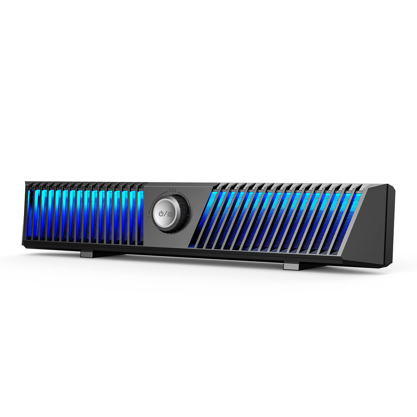 Smally PC Speakers for Desktop - Bluetooth Computer Speakers with Microphone & RGB Lighting, USB Powered Wired Soundbar for Gaming Monitor | Perfect for Home Office, Gaming Setup & Multimedia Entertainment