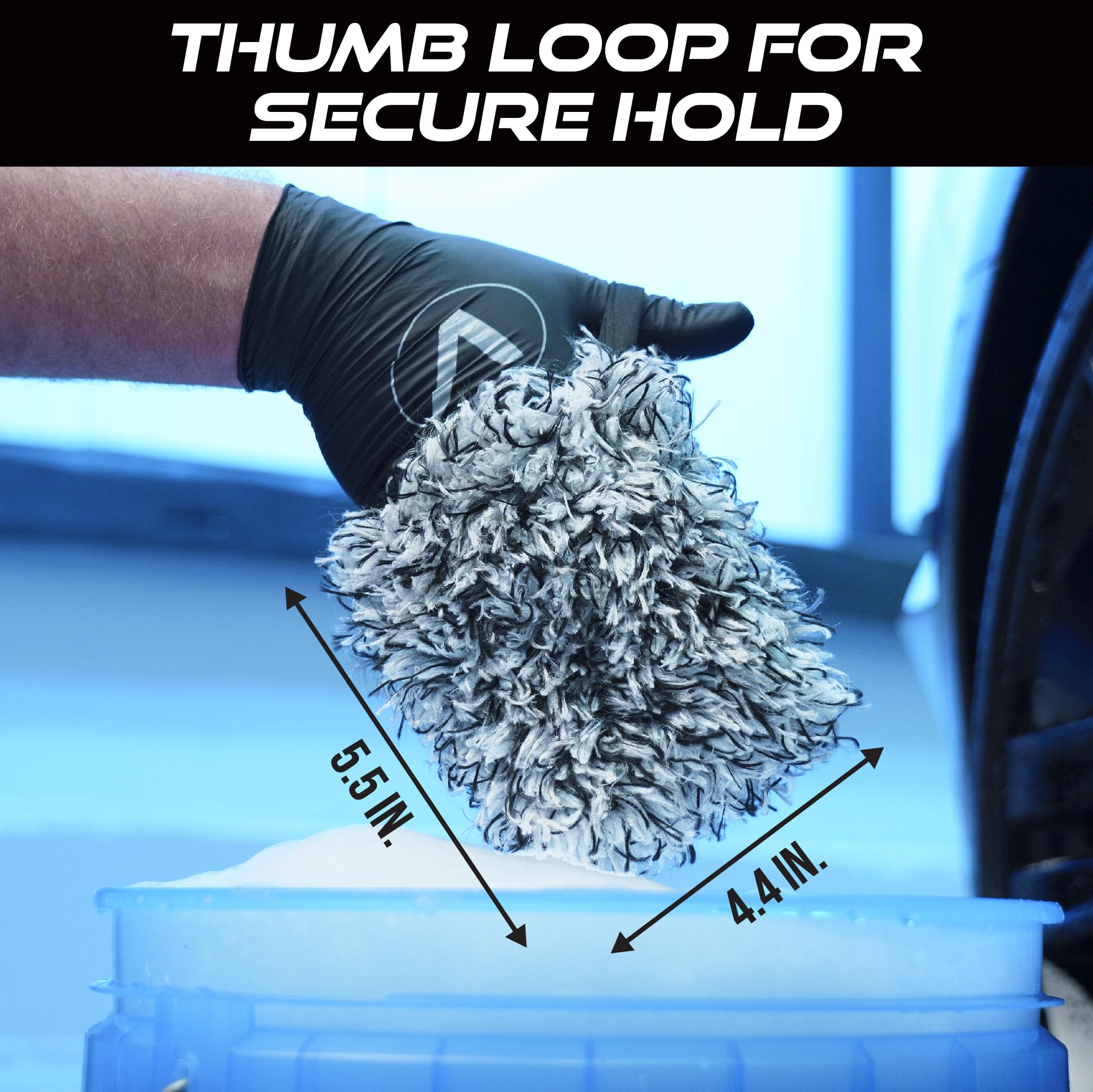 Premium Microfiber Wheel Cleaner Mitts for Cars - 2 Pack (5.5