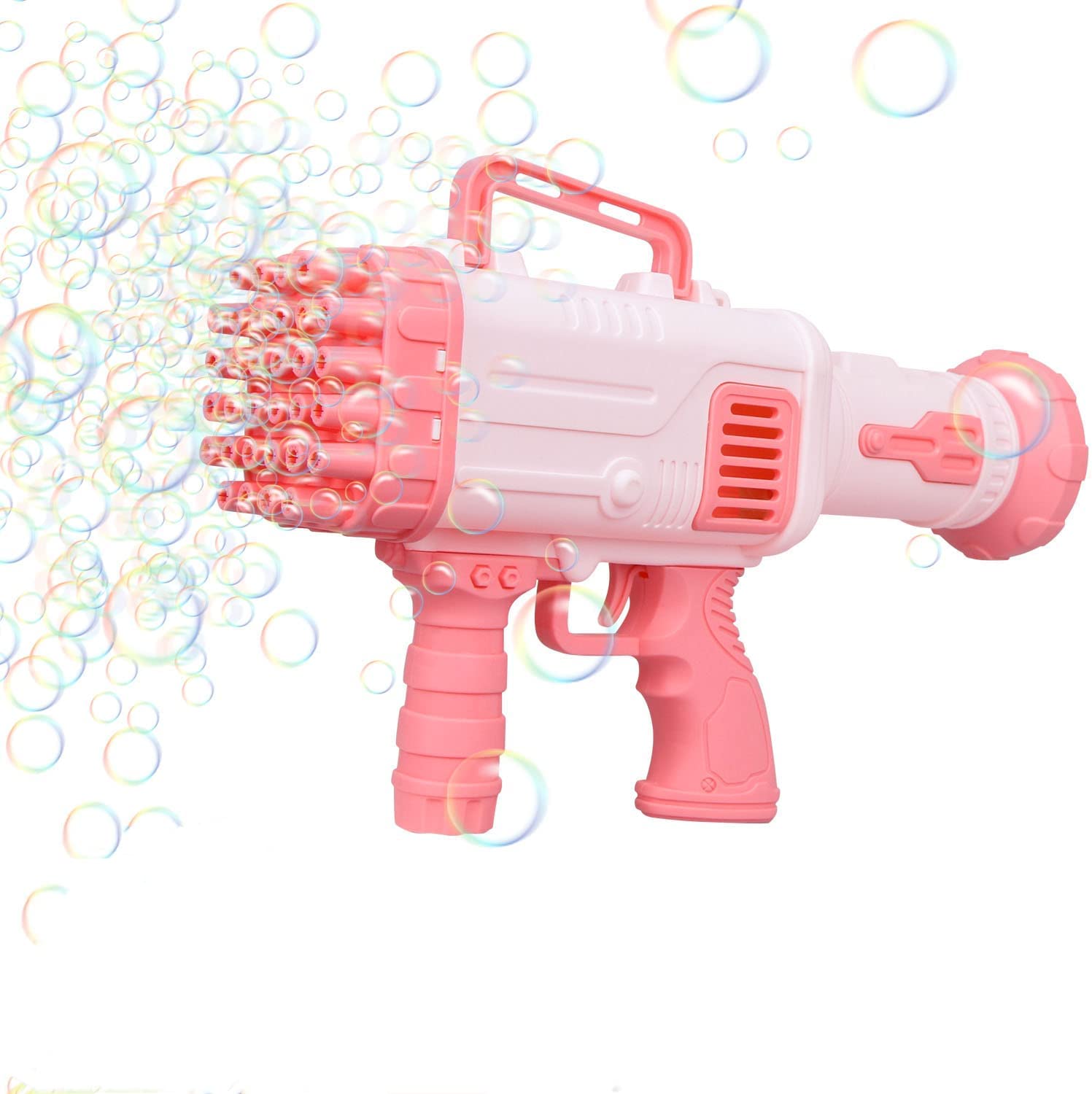 32-Hole Bubble Machine with LED Lights - Automatic Bubble Blower for Kids, Outdoor Summer Parties, and Backyard Fun - Includes Bubble Solution for Endless Entertainment