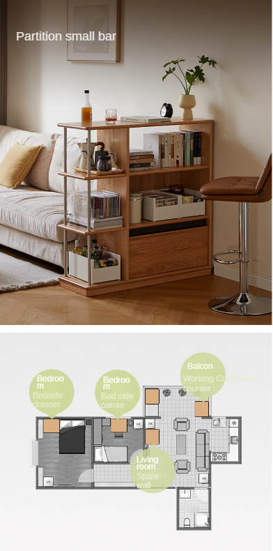 Oak Solid Wood Modern Bookcase - Stylish Bookshelf for Home & Office - Perfect for Living Room, Bedroom, and Study Room Organization