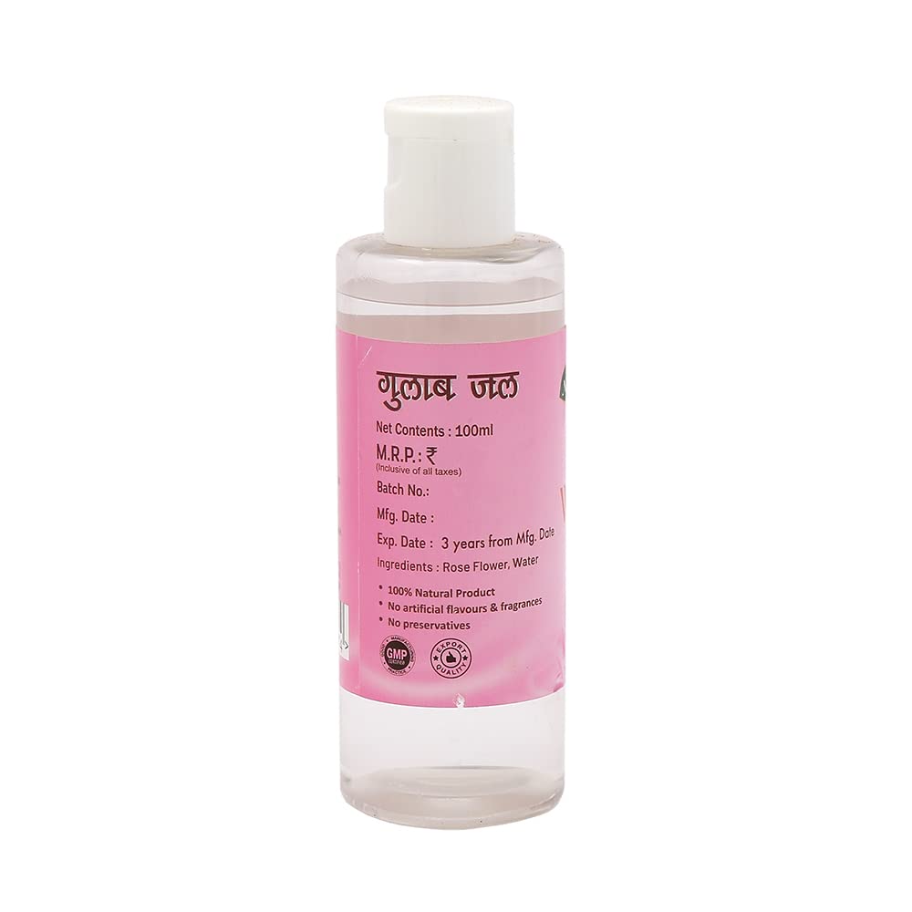 Gou Ganga Natural Homemade Rose Water (Pack of 4 Bottles*100ml=400ml) | Pure Gulab Jal for Skin Toner, Makeup Remover & Glowing Skin | Multipurpose Rose Water for Face Mask Base | Perfect for Daily Skincare, Aromatherapy & DIY Beauty Recipes