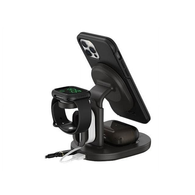 OtterBox 3-in-1 MagSafe Wireless Charging Station for iPhone, Apple Watch & AirPods - Fast Charging Stand for Home & Office - Black