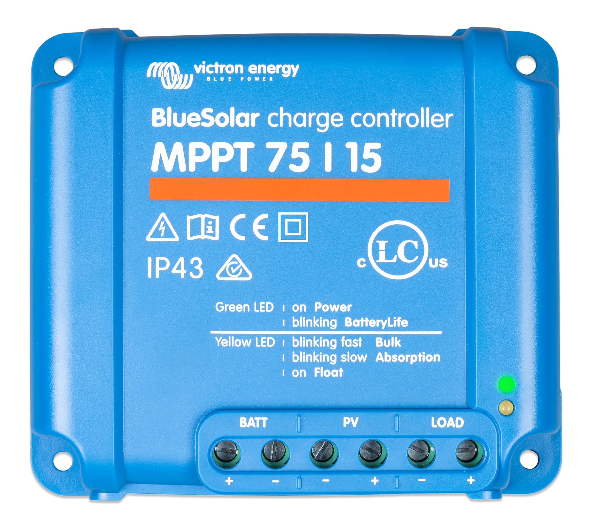Victron Energy BlueSolar MPPT 75V 15A Solar Charge Controller for 12V/24V Systems - Perfect for Off-Grid Solar Power, RVs, Boats & Camping