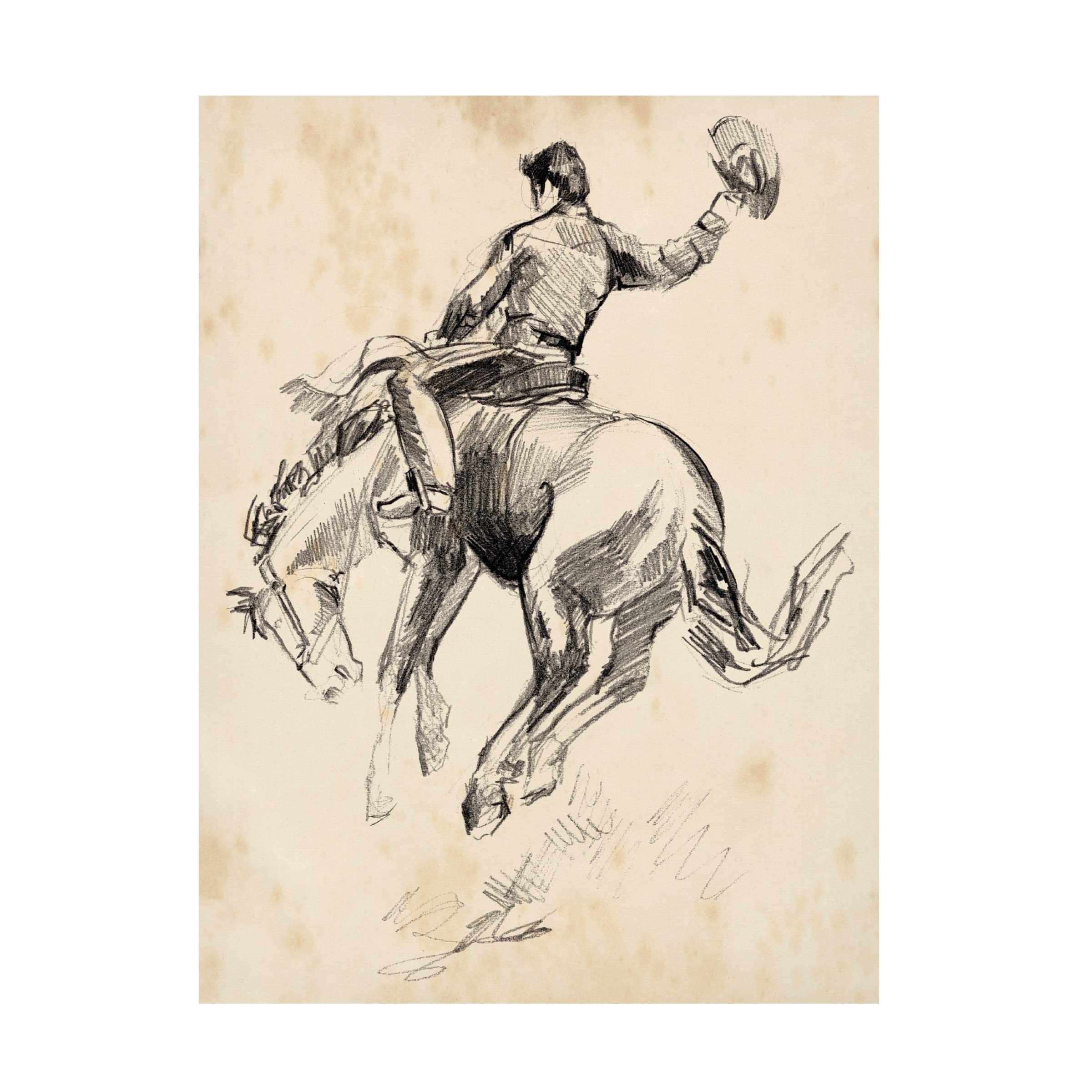 Jennifer Paxton Parker 'King Of The Rodeo II' Western Cowboy Canvas Wall Art - Handmade Oil Painting Reproduction for Living Room, Bedroom & Office Decor