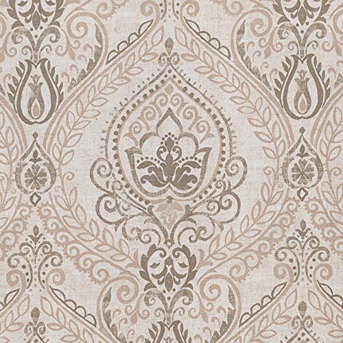 Damask | Taupe on Beige