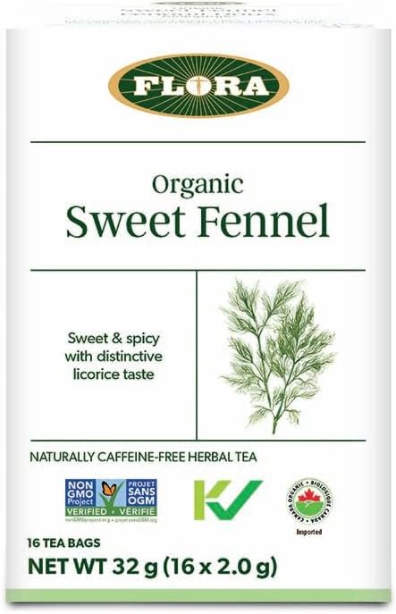 Organic Sweet Fennel Tea - 16 Herbal Tea Bags | Caffeine-Free Digestive Aid | Perfect for Relaxation & After-Meal Comfort