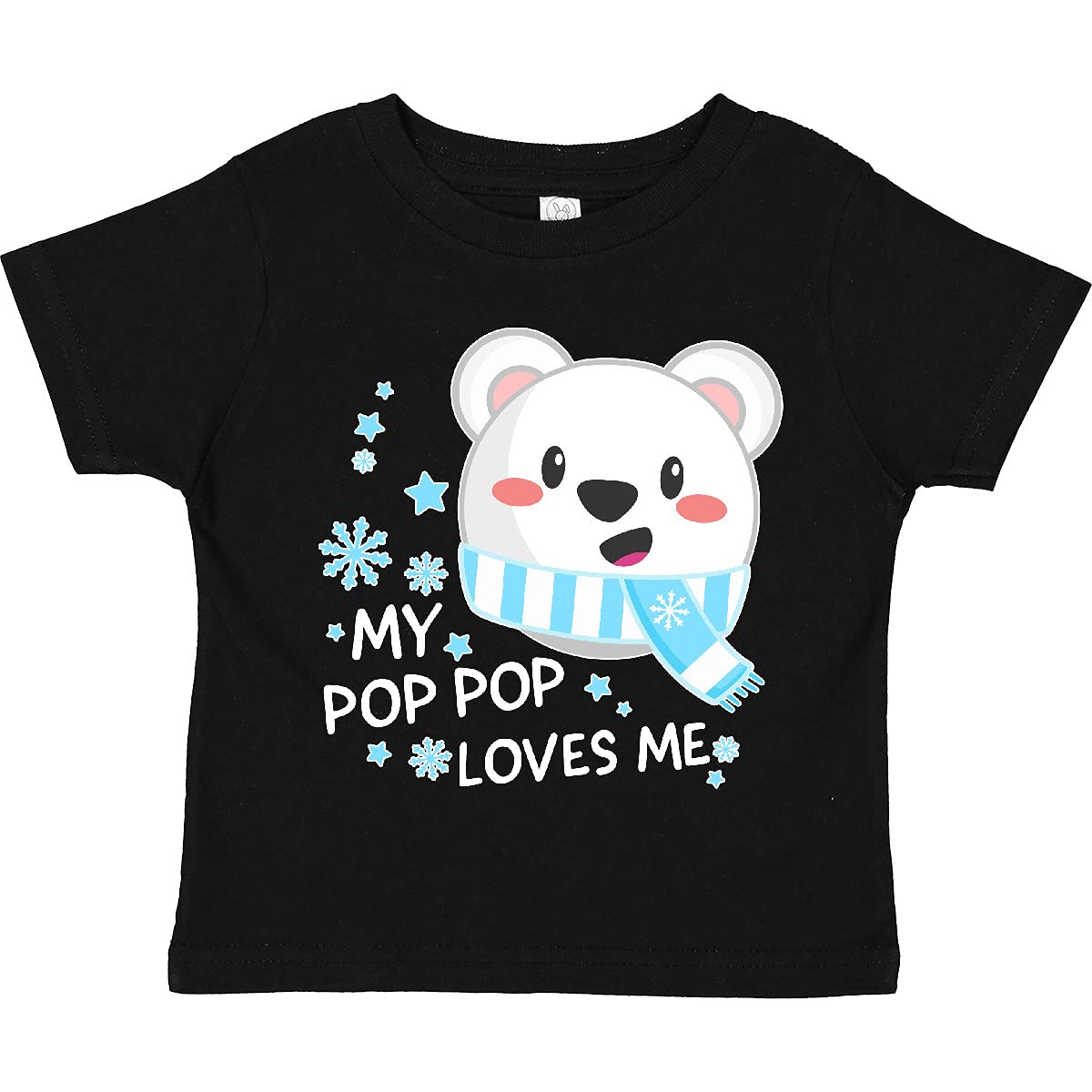 Inktastic 'My Pop Pop Loves Me' Polar Bear Graphic Toddler T-Shirt - Soft Cotton Kids Tee for Grandparents Day & Family Outings